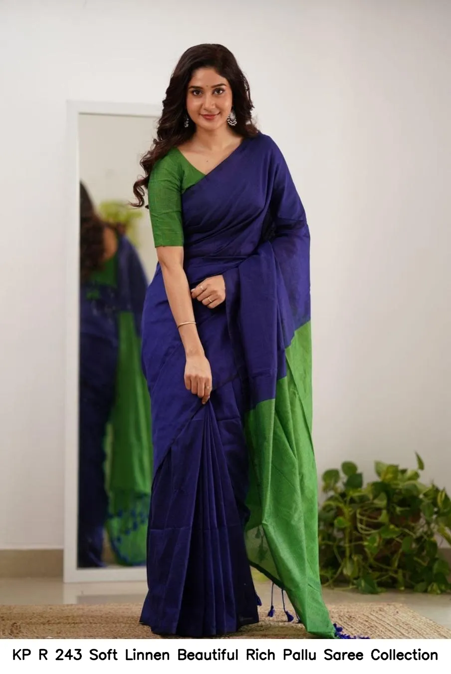 KP R 243 Soft Linnen Beautiful Rich Pallu Saree Collection — Wholesale Sarees, Vardan Ethnic wholesale from Surat - Gallery Image 6
