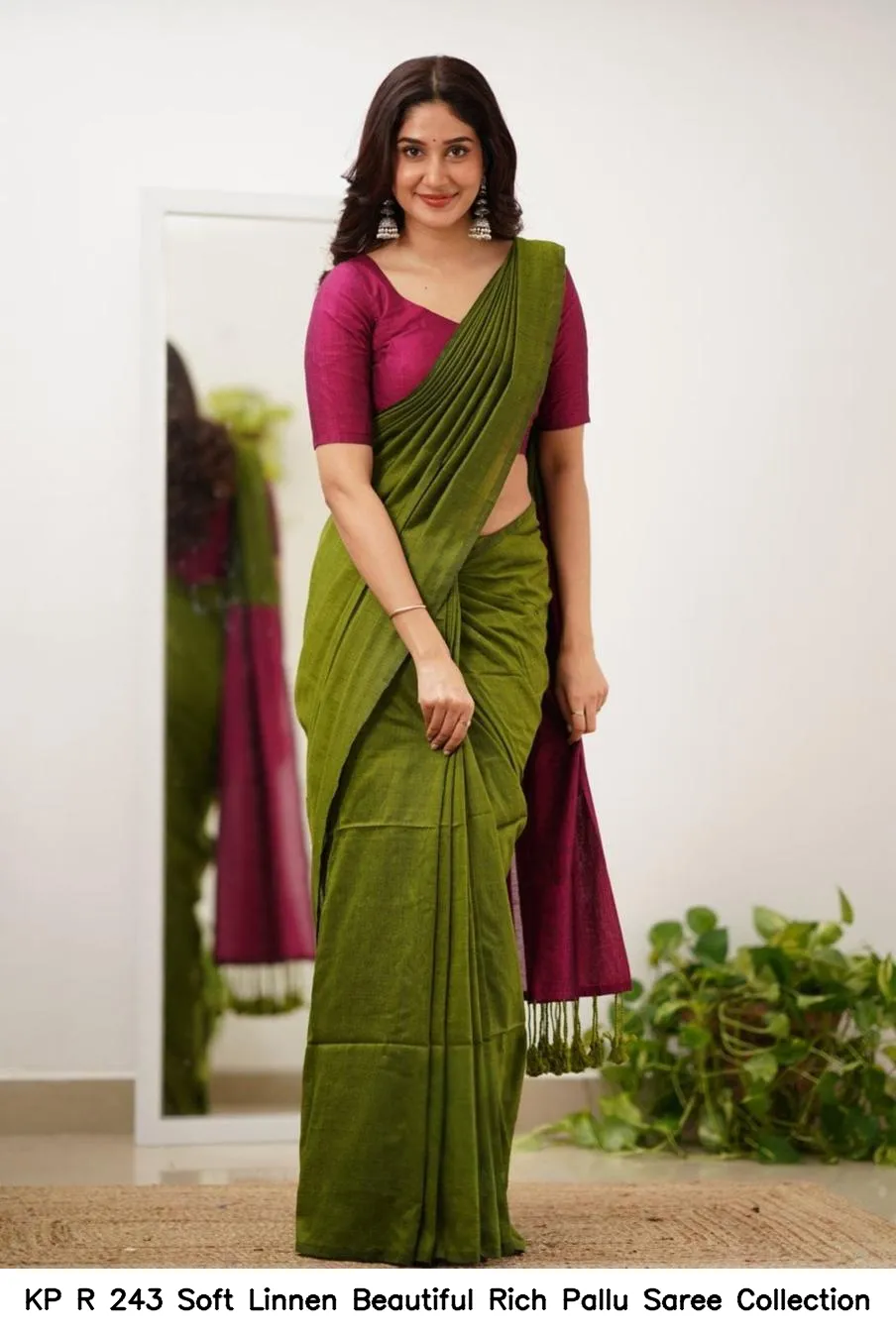 KP R 243 Soft Linnen Beautiful Rich Pallu Saree Collection — Wholesale Sarees, Vardan Ethnic wholesale from Surat - Gallery Image 7