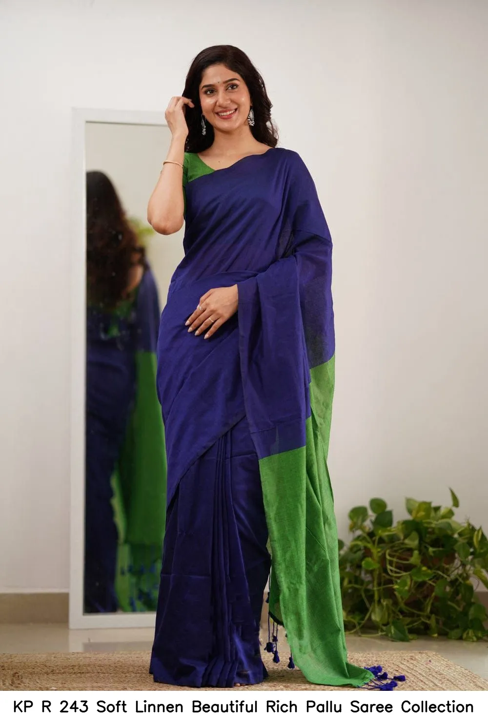 KP R 243 Soft Linnen Beautiful Rich Pallu Saree Collection — Wholesale Sarees, Vardan Ethnic wholesale from Surat - Gallery Image 8