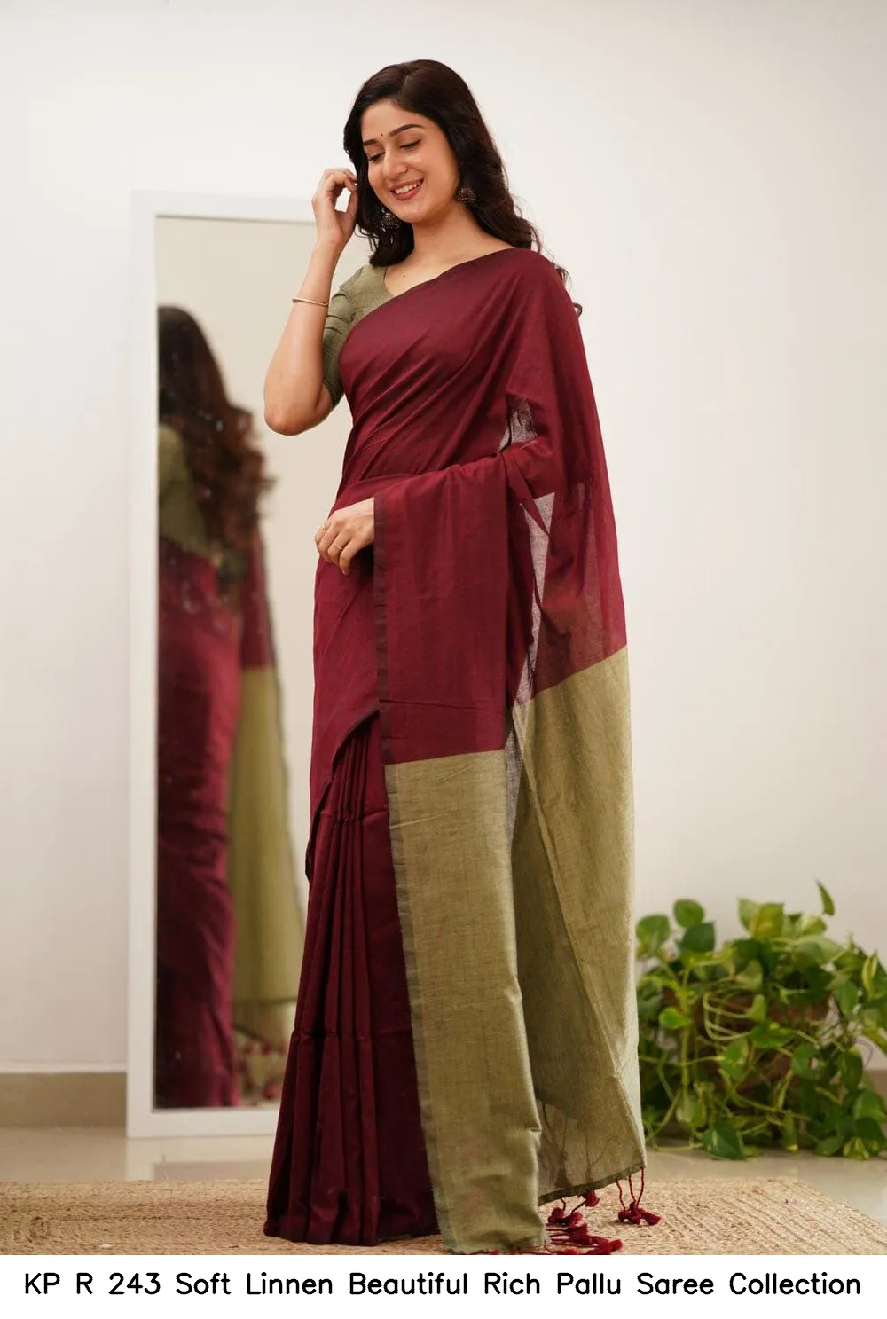 KP R 243 Soft Linnen Beautiful Rich Pallu Saree Collection — Wholesale Sarees, Vardan Ethnic wholesale from Surat - Gallery Image 9