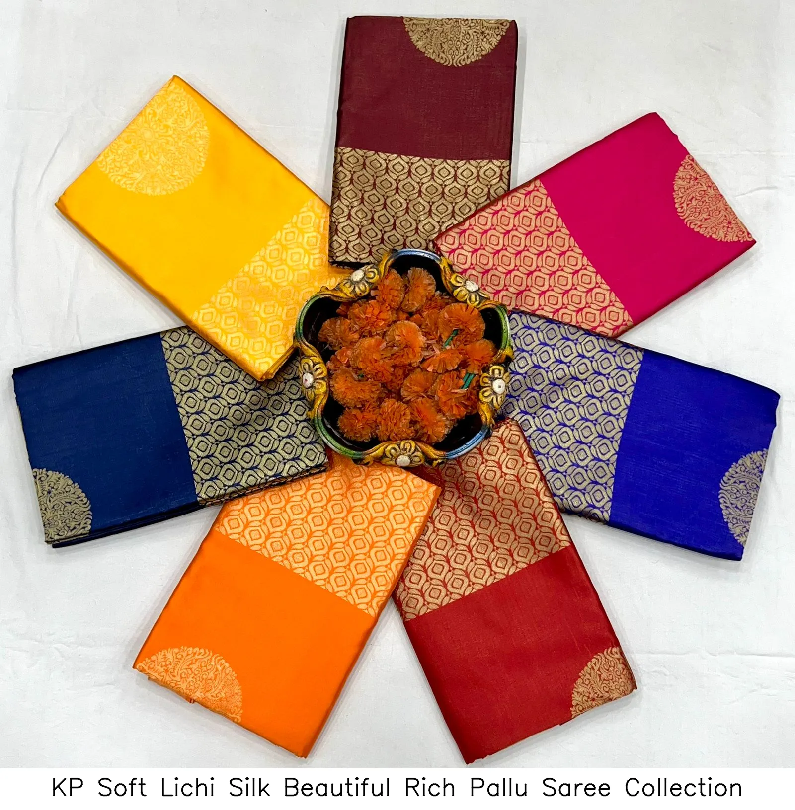 KP Soft Lichi Silk Beautiful Rich Pallu Saree Collection — Wholesale Sarees, Vardan Ethnic wholesale from Surat - Gallery Image 2