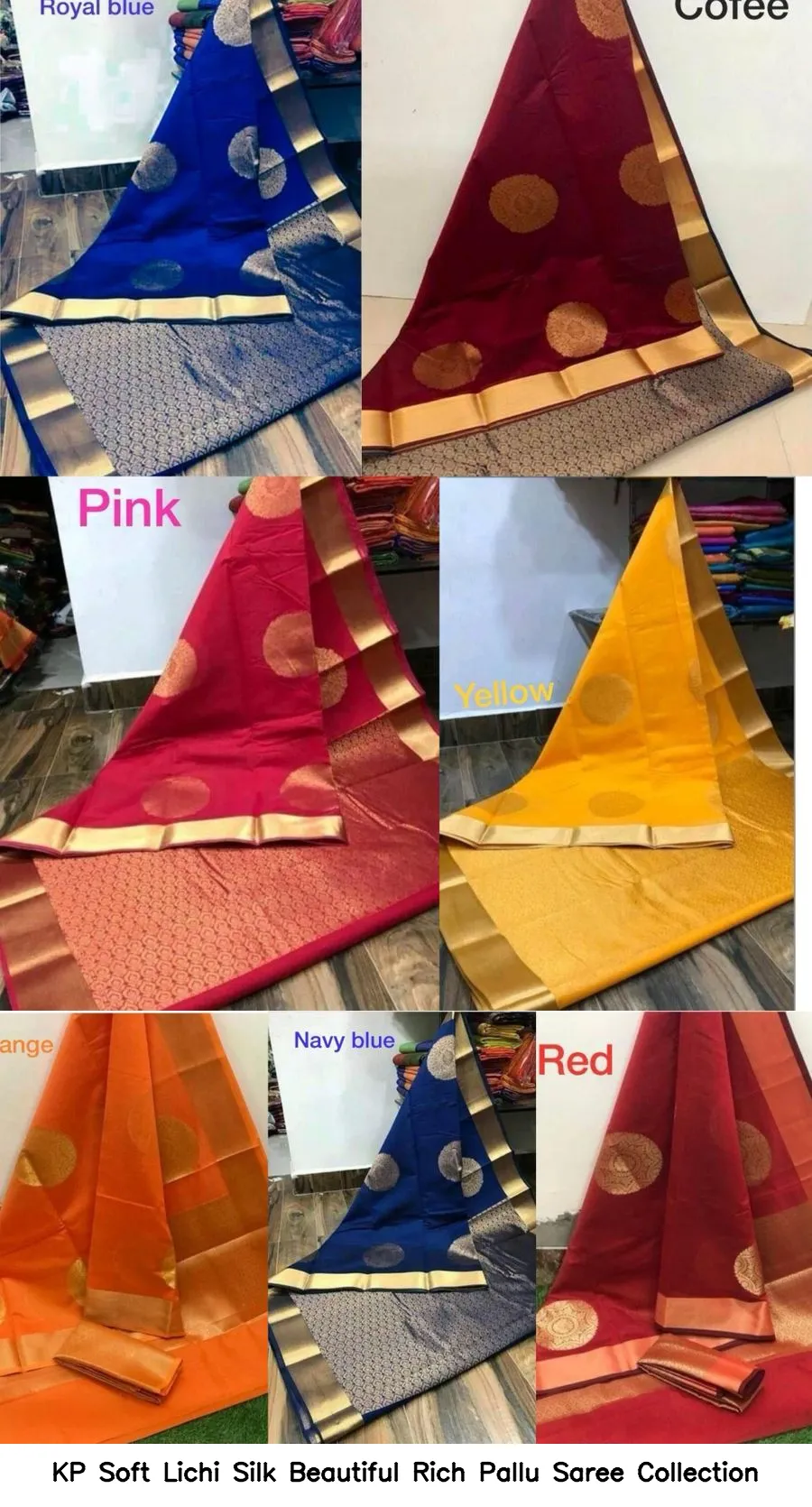 KP Soft Lichi Silk Beautiful Rich Pallu Saree Collection — Wholesale Sarees, Vardan Ethnic wholesale from Surat - Gallery Image 3