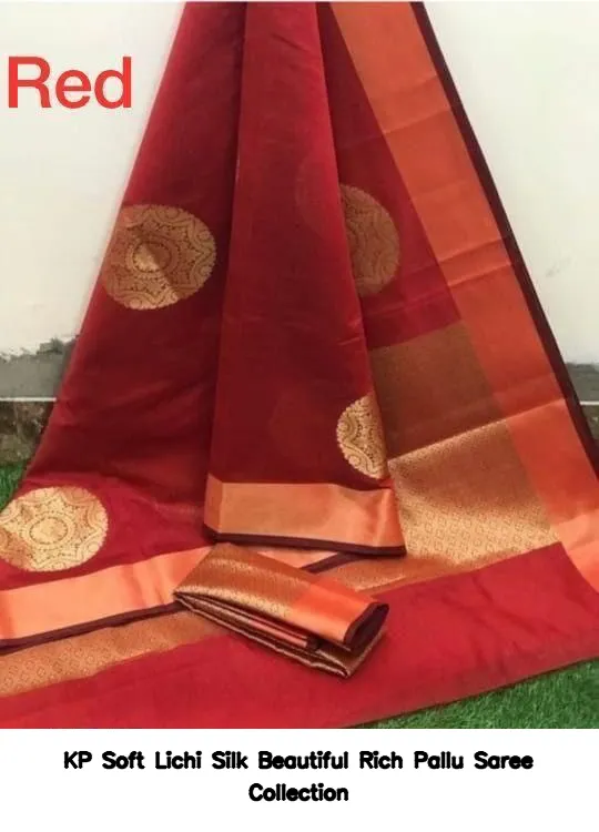 KP Soft Lichi Silk Beautiful Rich Pallu Saree Collection — Wholesale Sarees, Vardan Ethnic wholesale from Surat - Gallery Image 4