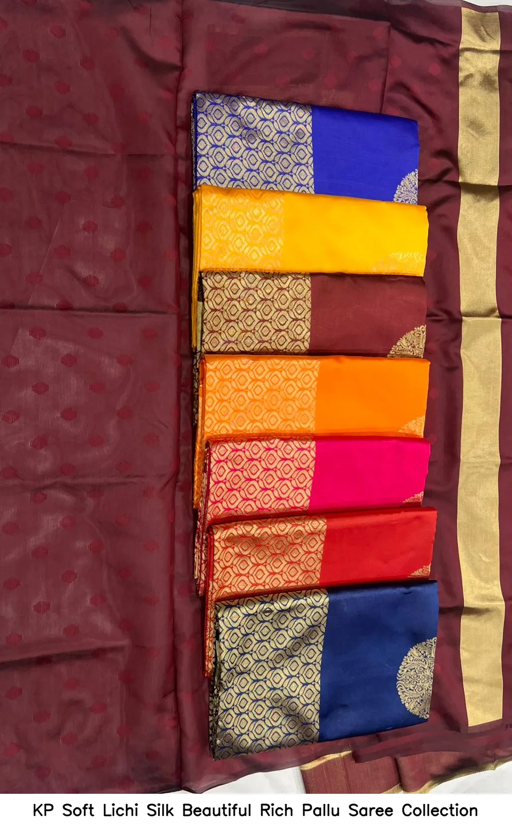 KP Soft Lichi Silk Beautiful Rich Pallu Saree Collection — Wholesale Sarees, Vardan Ethnic wholesale from Surat - Gallery Image 9