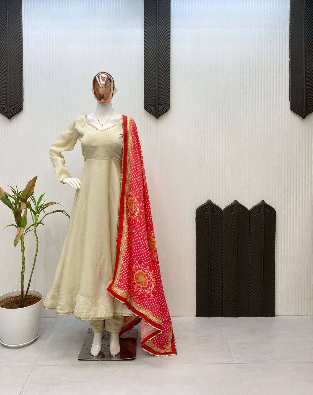 LG-1970 Designer Chinon Gown Set With Printed Dupatta — Wholesale Readymade Suit, MPA wholesale from Surat — view 5