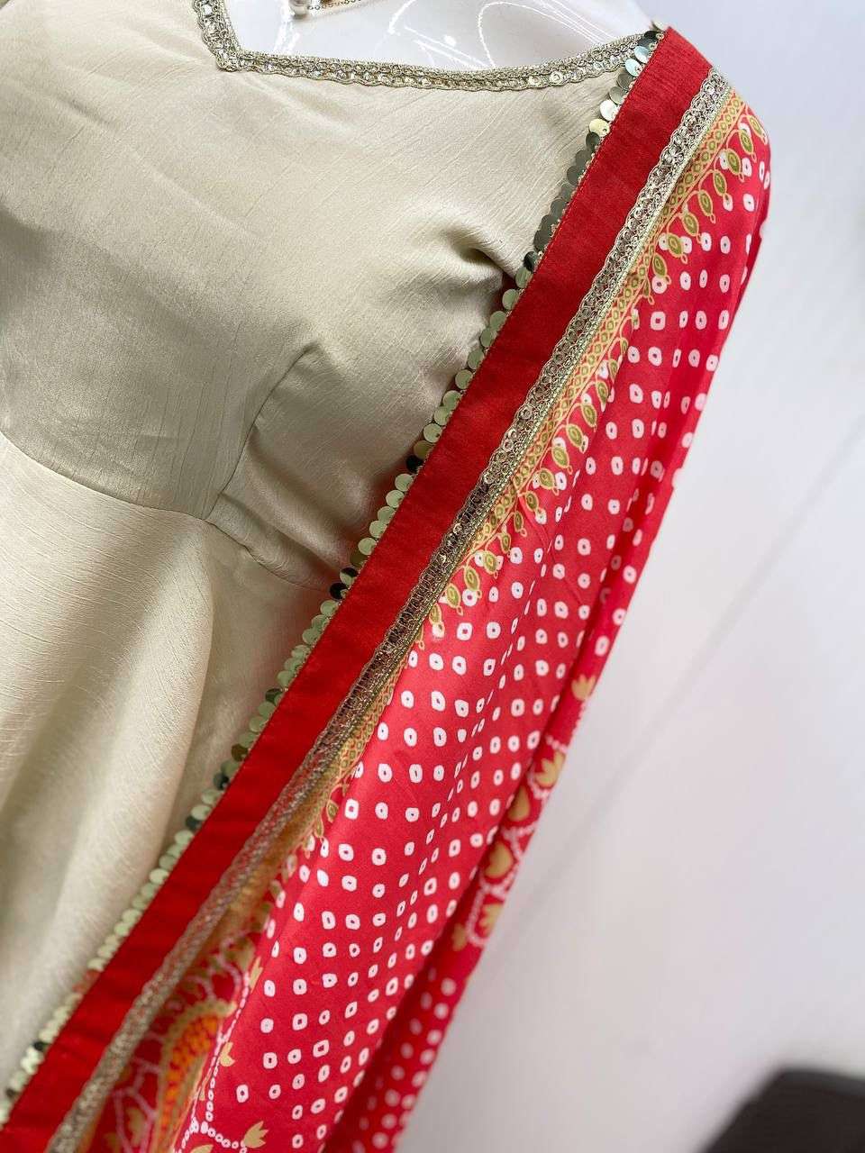 LG-1970 Designer Chinon Gown Set With Printed Dupatta — Wholesale Readymade Suit, MPA wholesale from Surat — view 4