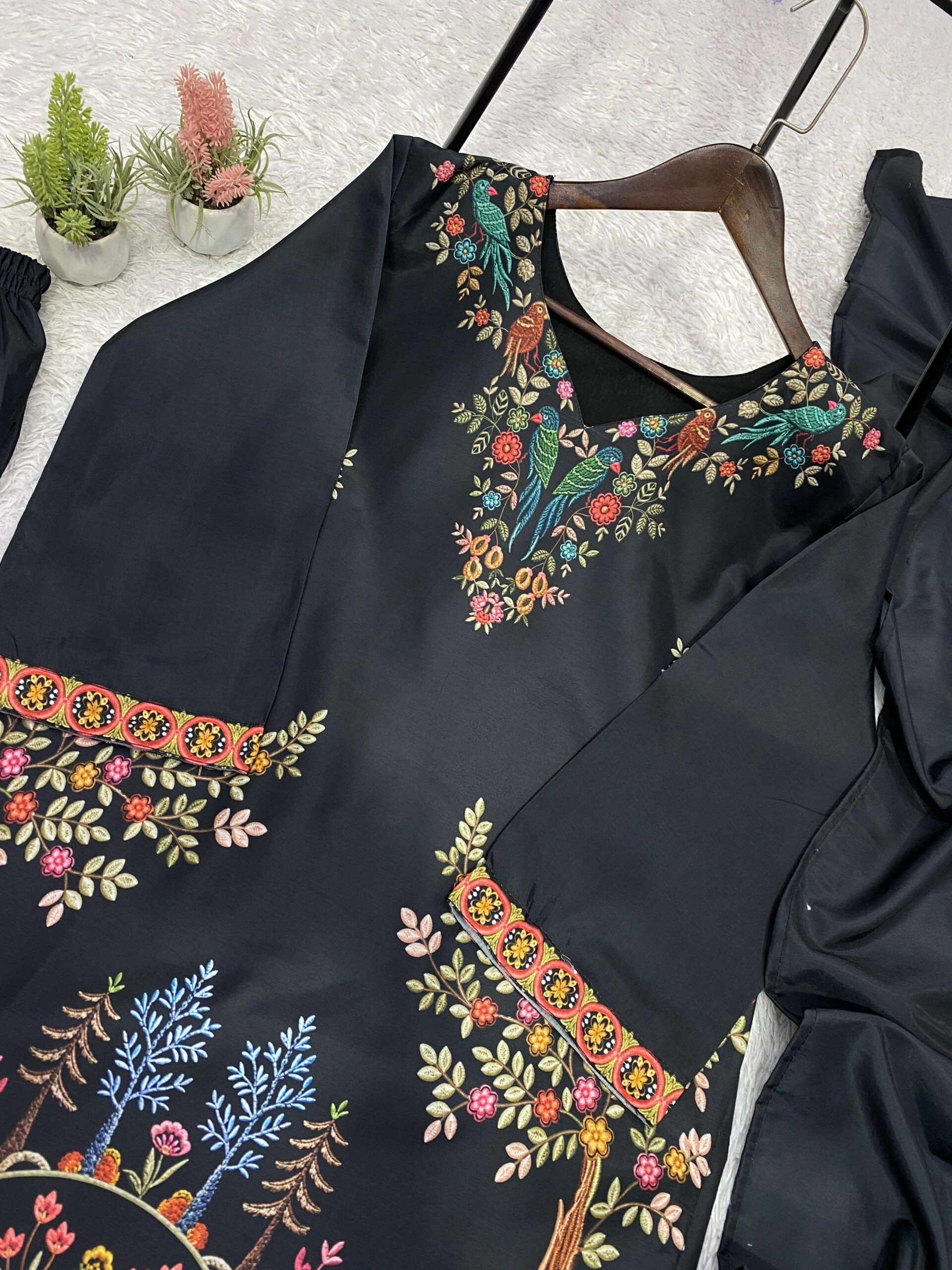 LG-2102 Roman Silk Printed Top Salwar With Dupatta Set — Wholesale Readymade Suit, Vardan Ethnic wholesale from Surat — view 3