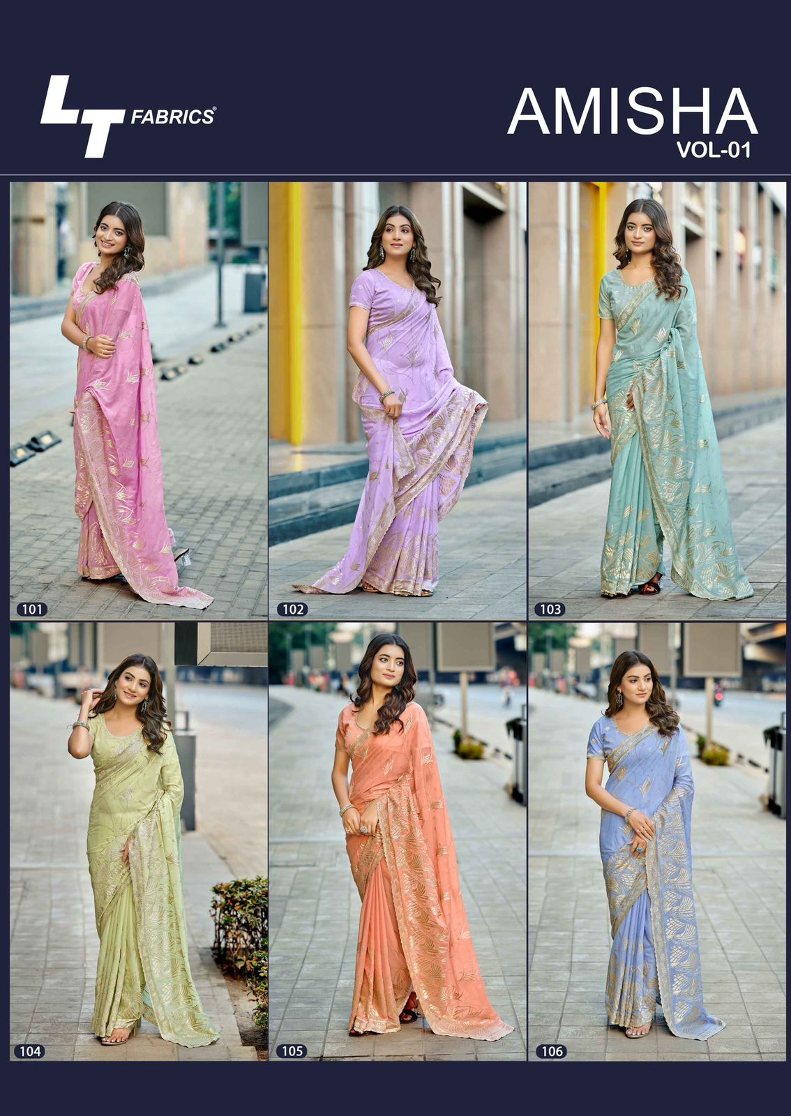LT Amisha Vol 1 Soft Silk Saree Zari Weaving Work  Collection — Wholesale Sarees, L.T.FASHIONS wholesale from Surat — view 2