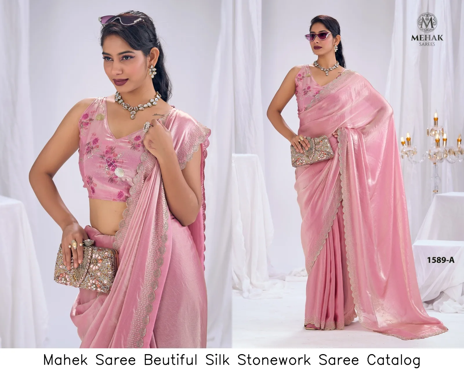 Mahek Saree Beutiful Silk Stonework Saree Catalog — Wholesale Sarees, MPA wholesale from Surat — Photo 3