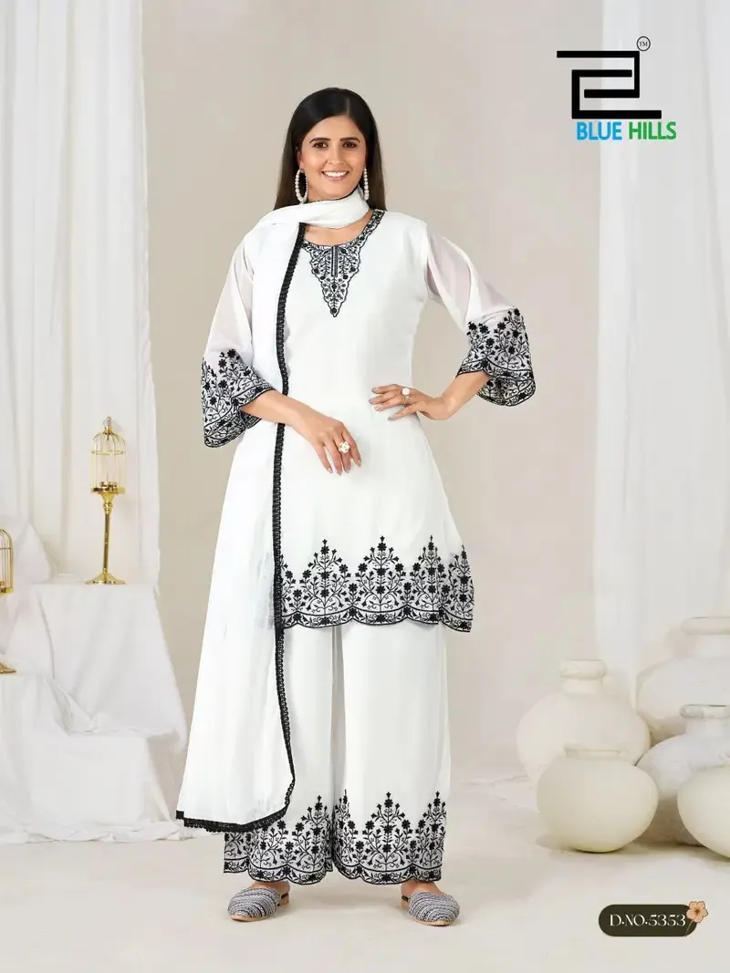 Mahnoor BW Georgette Thread Worked Readymade Suit — Wholesale Readymade Pakistani Suits, Vardan Ethnic wholesale from Surat — view 1