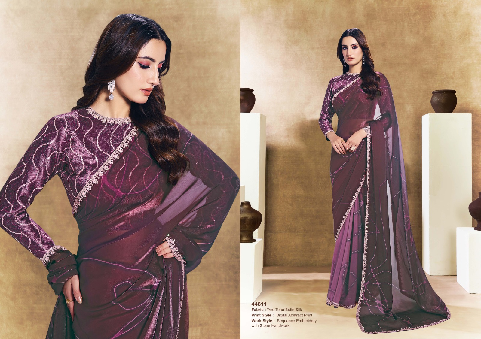 Mahotsav Norita 44600 Oasis Satin Silk Saree Collection — Wholesale Sarees, Mahotsav wholesale from Surat — view 12