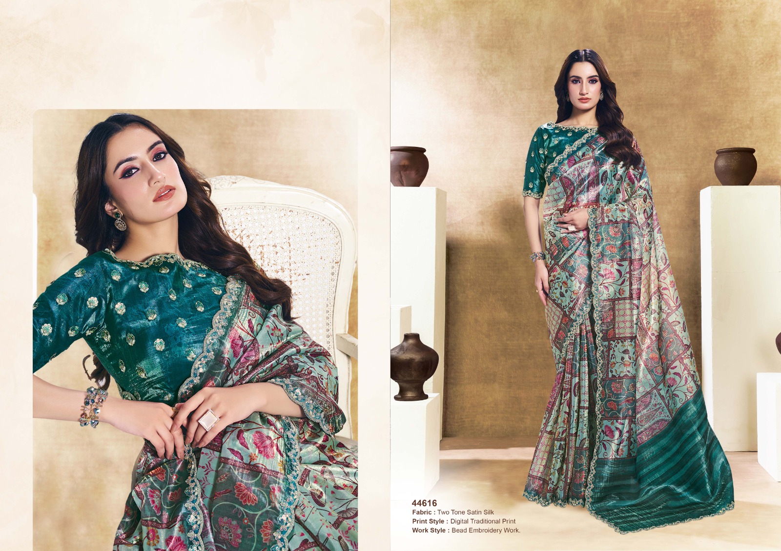 Mahotsav Norita 44600 Oasis Satin Silk Saree Collection — Wholesale Sarees, Mahotsav wholesale from Surat — view 5