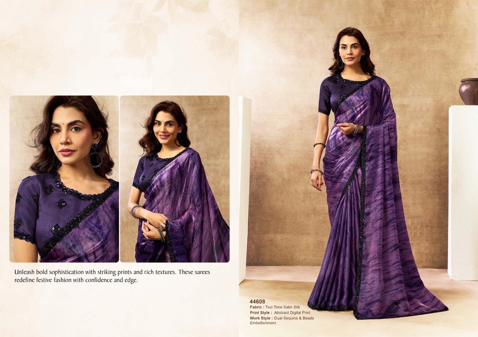 Mahotsav Norita 44600 Oasis Satin Silk Saree Collection — Wholesale Sarees, Mahotsav wholesale from Surat — view 3