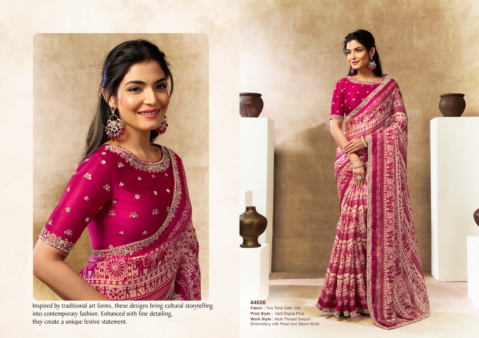 Mahotsav Norita 44600 Oasis Satin Silk Saree Collection — Wholesale Sarees, Mahotsav wholesale from Surat — view 2