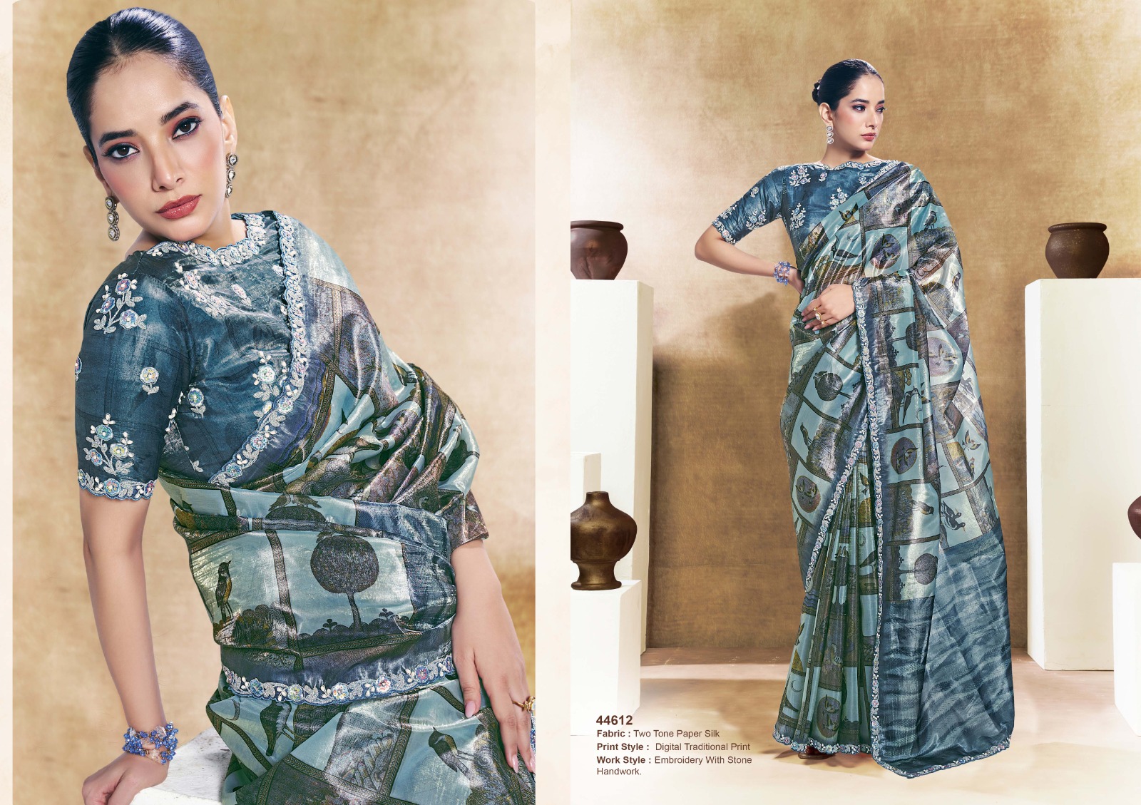 Mahotsav Norita 44600 Oasis Satin Silk Saree Collection — Wholesale Sarees, Mahotsav wholesale from Surat — view 19