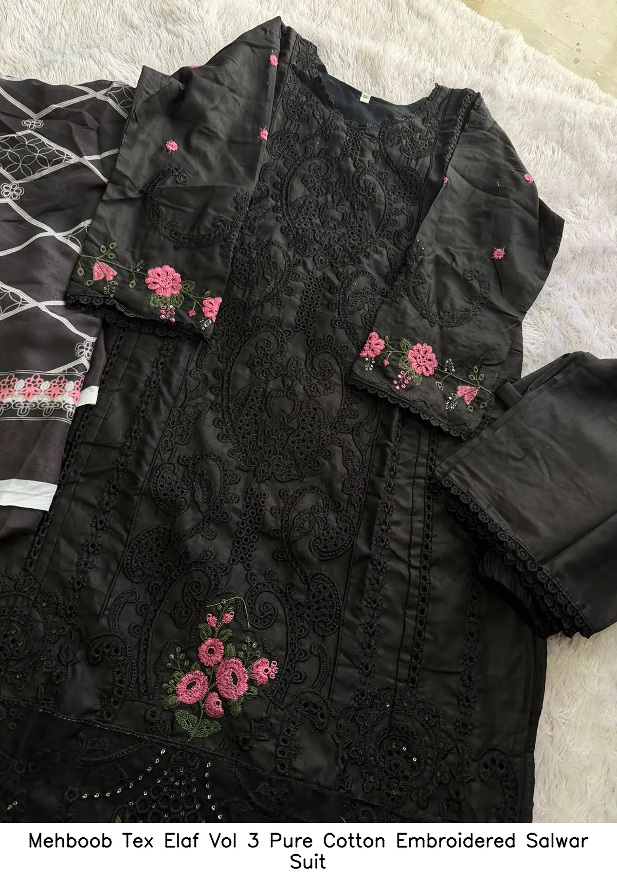 Mehboob Tex Elaf Vol 3 Pure Cotton Embroidered Salwar Suit — Wholesale Pakistani Suits, Mehboob tex wholesale from Surat — Photo 6