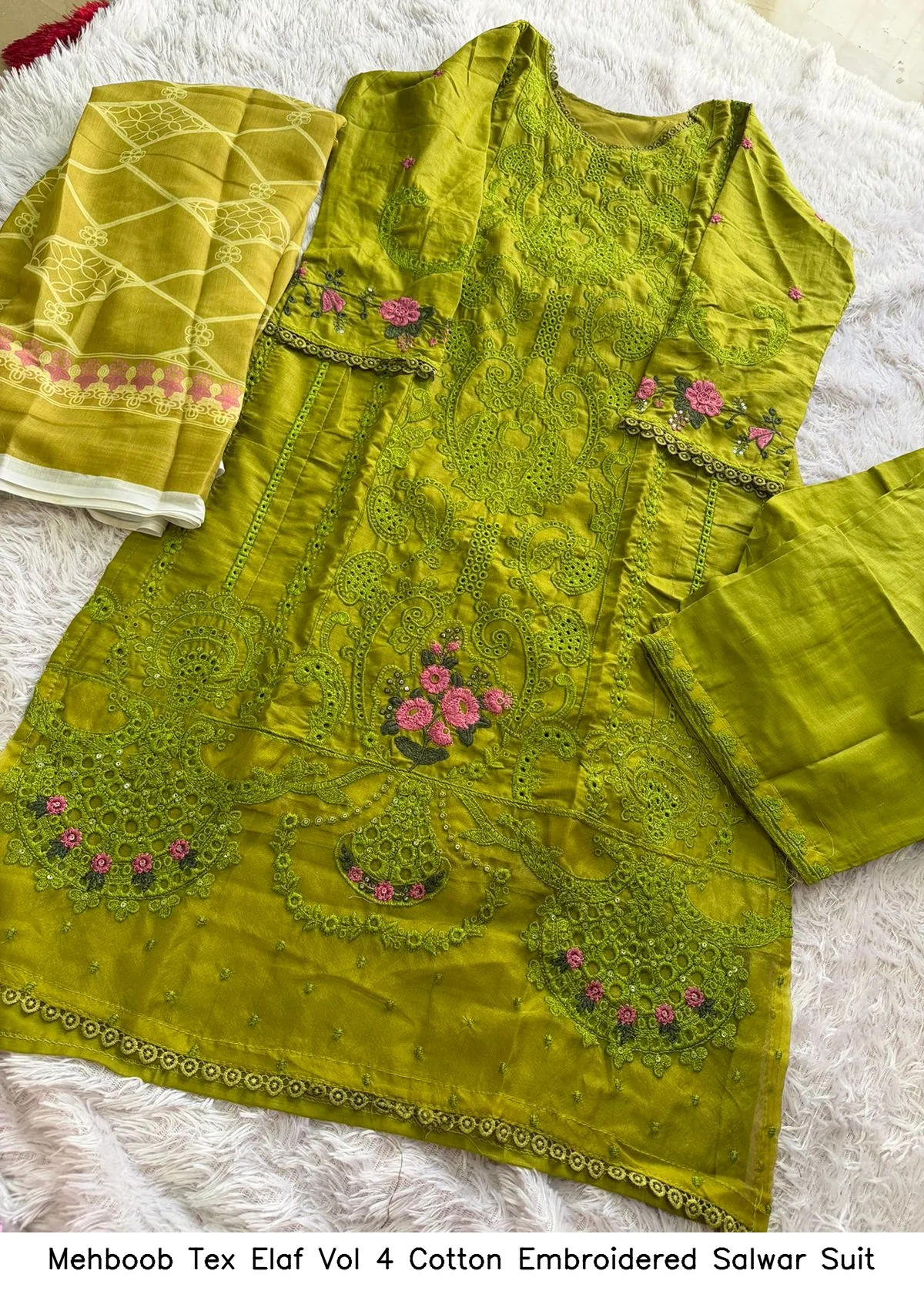 Mehboob Tex Elaf Vol 4 Cotton Embroidered Salwar Suit — Wholesale Pakistani Suits, Mehboob tex wholesale from Surat — Photo 3