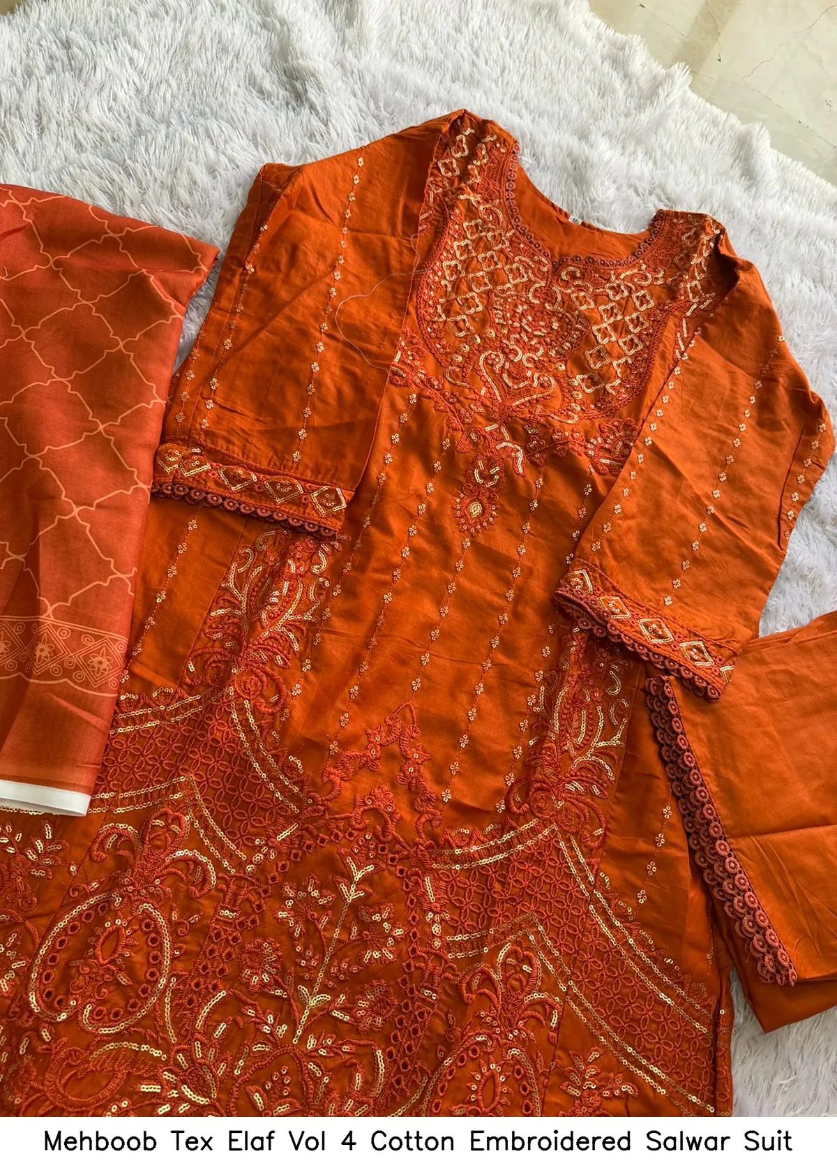 Mehboob Tex Elaf Vol 4 Cotton Embroidered Salwar Suit — Wholesale Pakistani Suits, Mehboob tex wholesale from Surat — Photo 5