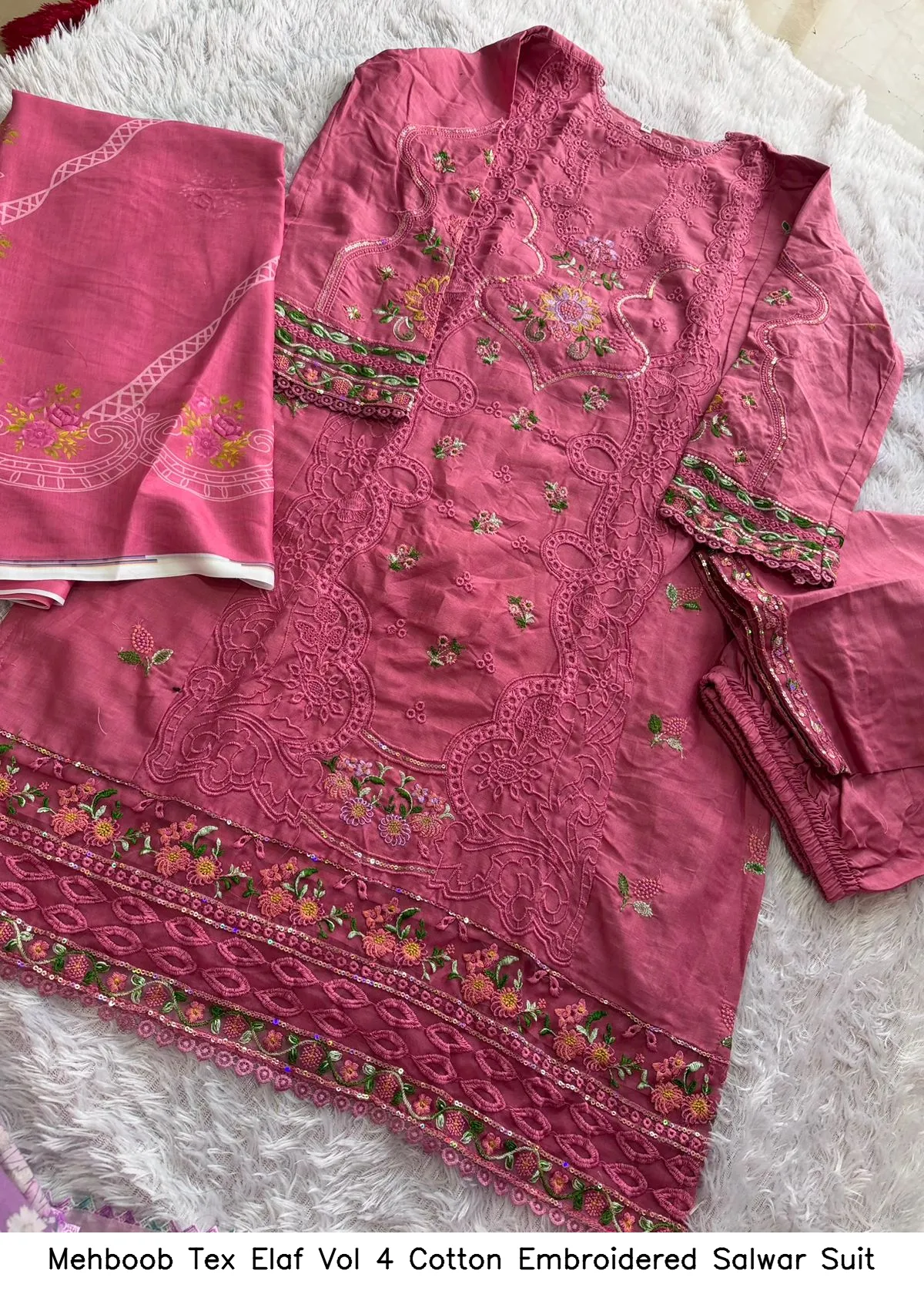 Mehboob Tex Elaf Vol 4 Cotton Embroidered Salwar Suit — Wholesale Pakistani Suits, Mehboob tex wholesale from Surat — Photo 6