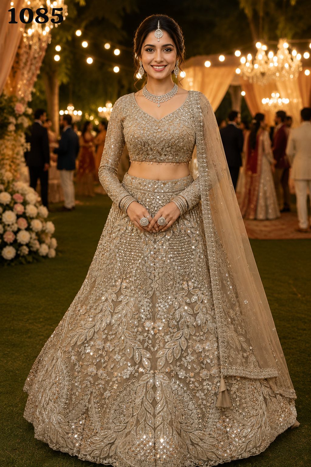 Mrudangi Griha Premium Net Beads Work Lehenga Choli Collection — Wholesale Lehenga, Mrudangi wholesale from Surat — view 3