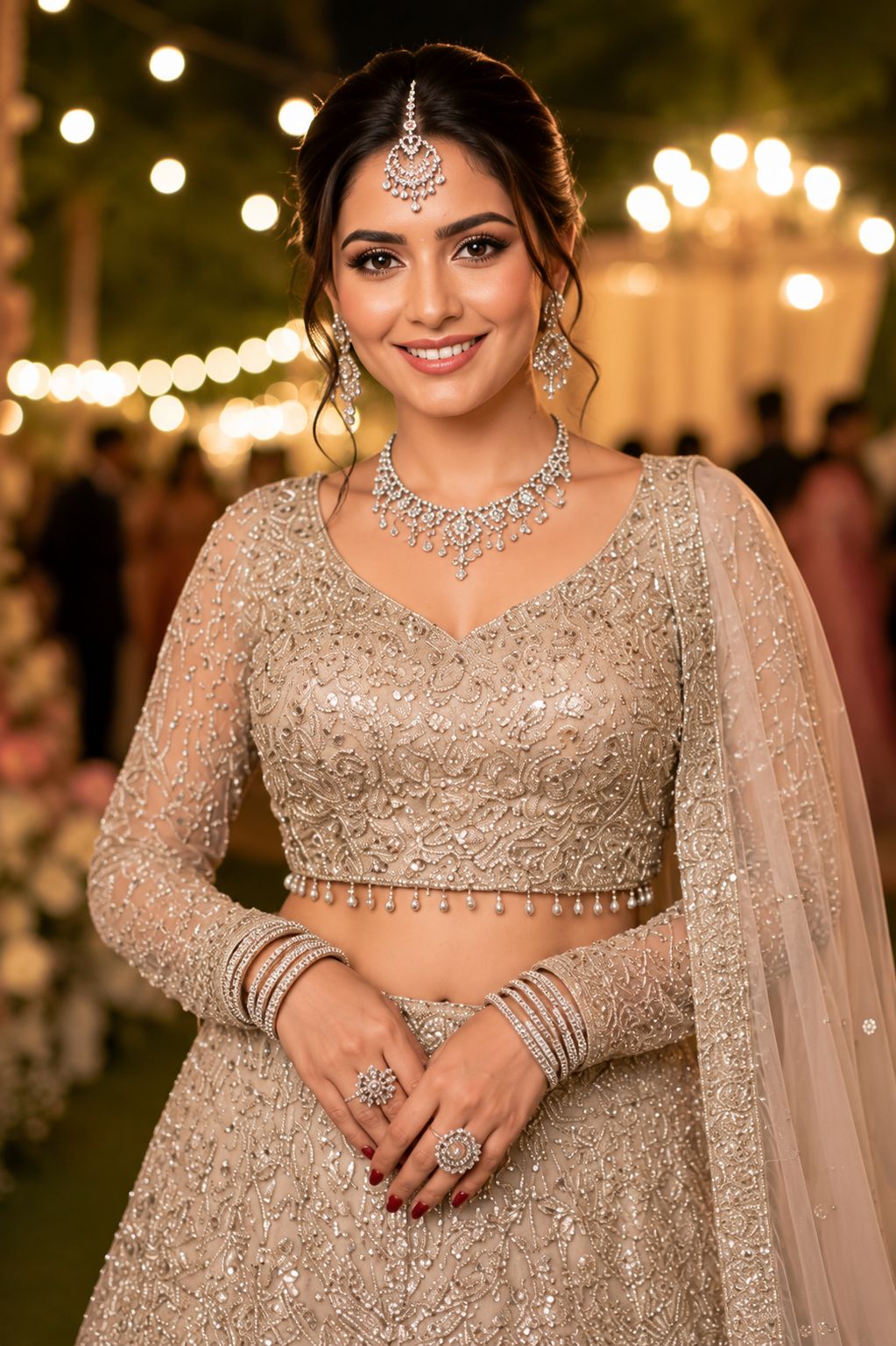 Mrudangi Griha Premium Net Beads Work Lehenga Choli Collection — Wholesale Lehenga, Mrudangi wholesale from Surat — view 2