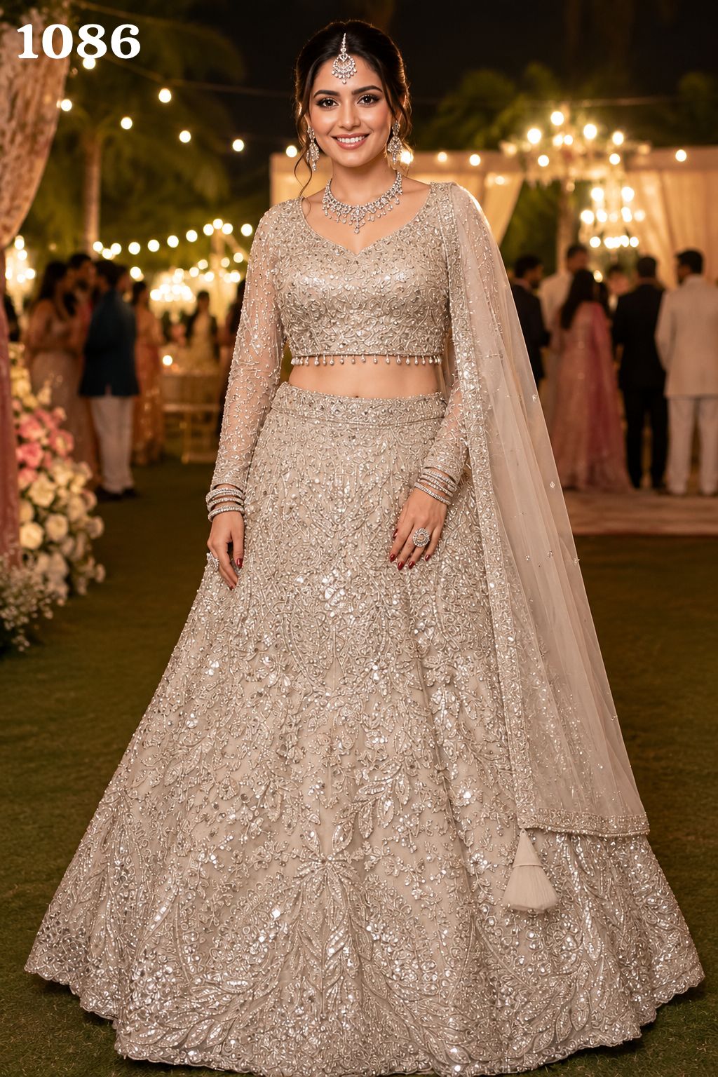 Mrudangi Griha Premium Net Beads Work Lehenga Choli Collection