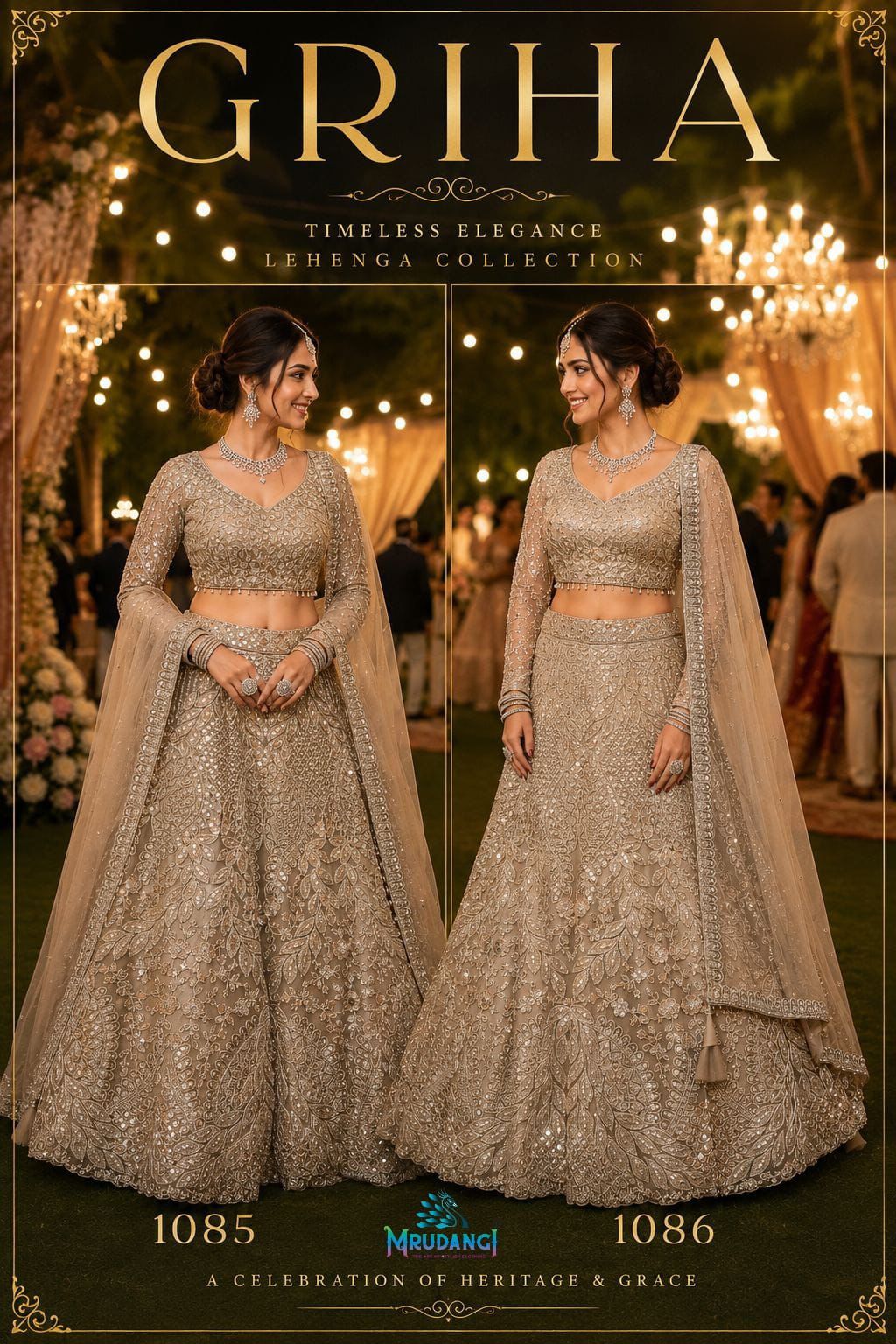 Mrudangi Griha Premium Net Beads Work Lehenga Choli Collection — Wholesale Lehenga, Mrudangi wholesale from Surat — view 4