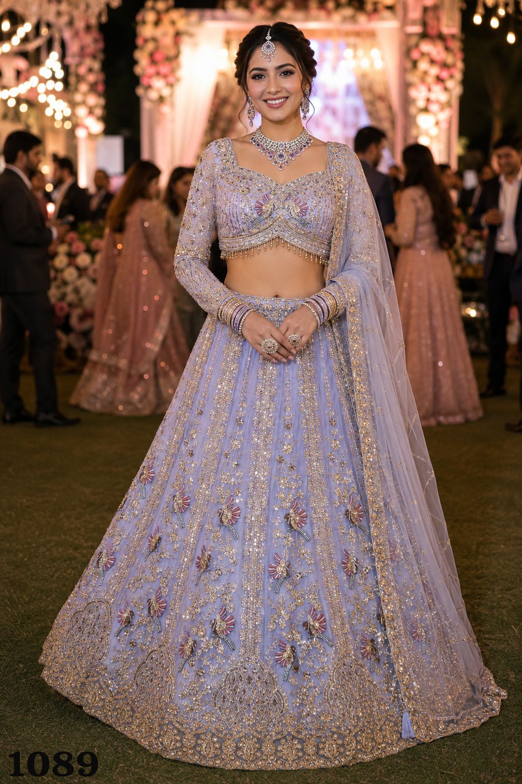 Mrudangi Pushtie Net With Beads Work Lehenga Choli Collection