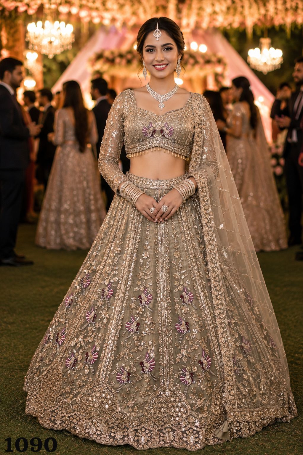 Mrudangi Pushtie Net With Beads Work Lehenga Choli Collection — Wholesale Lehenga, Mrudangi wholesale from Surat — view 5