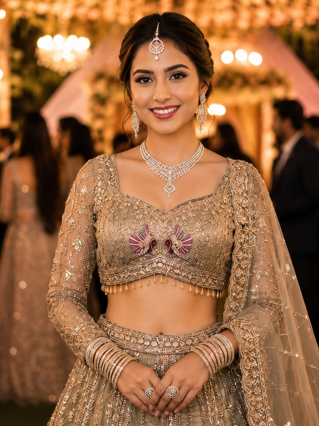 Mrudangi Pushtie Net With Beads Work Lehenga Choli Collection — Wholesale Lehenga, Mrudangi wholesale from Surat — view 3