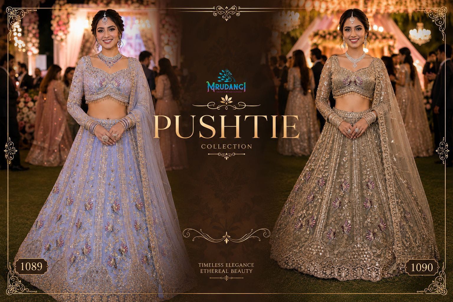 Mrudangi Pushtie Net With Beads Work Lehenga Choli Collection — Wholesale Lehenga, Mrudangi wholesale from Surat — view 2