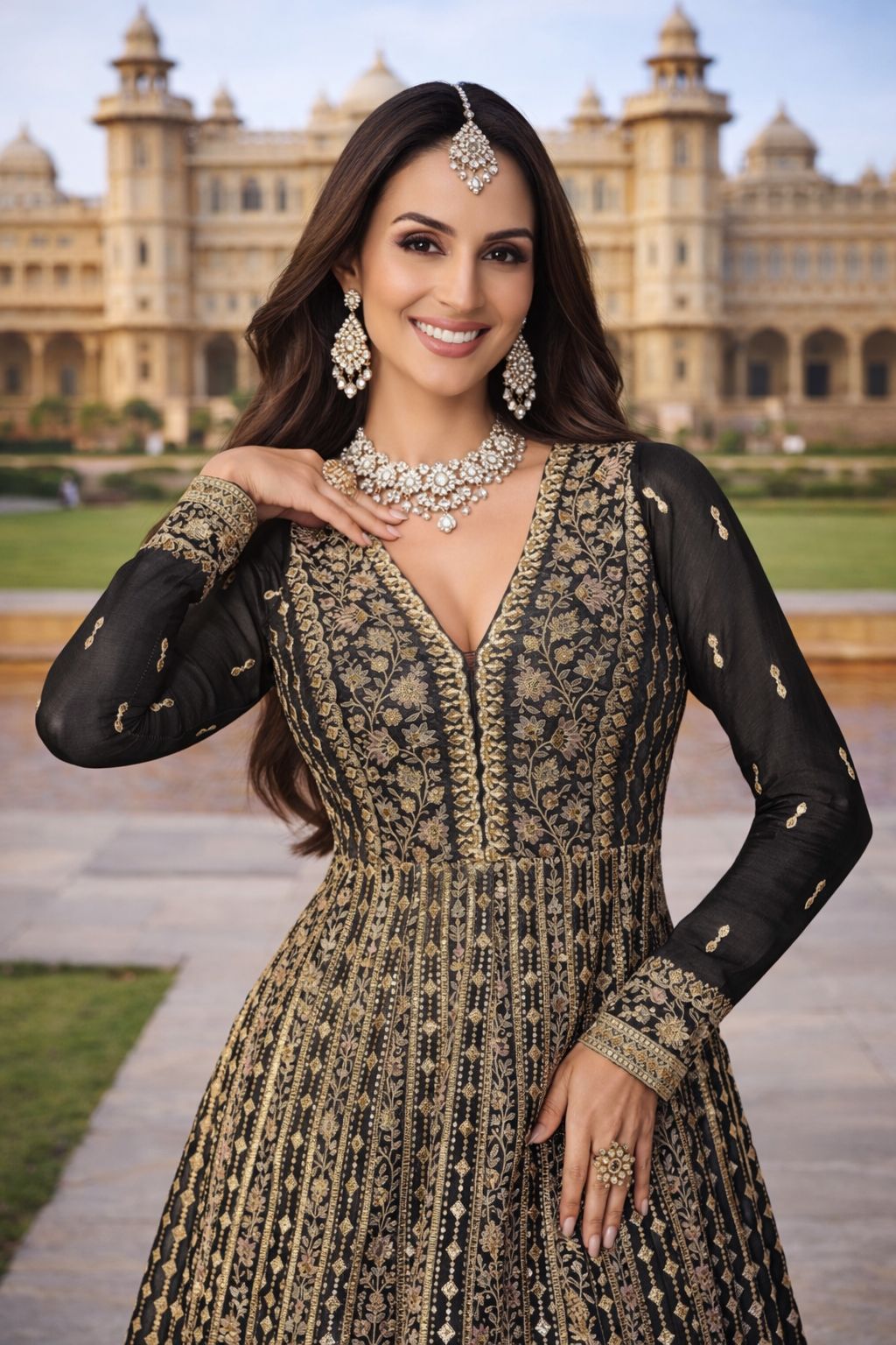 Mrudangi Zara Chinon Silk  Wedding  Party Wear Designer Gown — Designer Readymade Suits, MPA wholesale from Surat — view 7