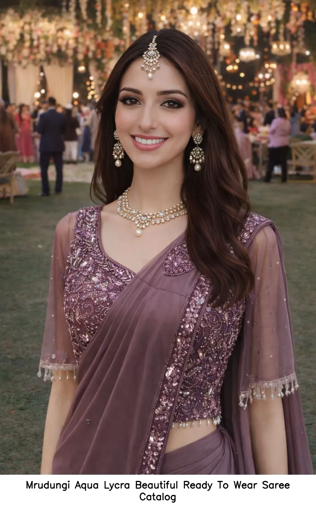 Mrudungi Aqua Lycra Beautiful Ready To Wear Saree Catalog — Wholesale Sarees, MPA wholesale from Surat — Photo 5