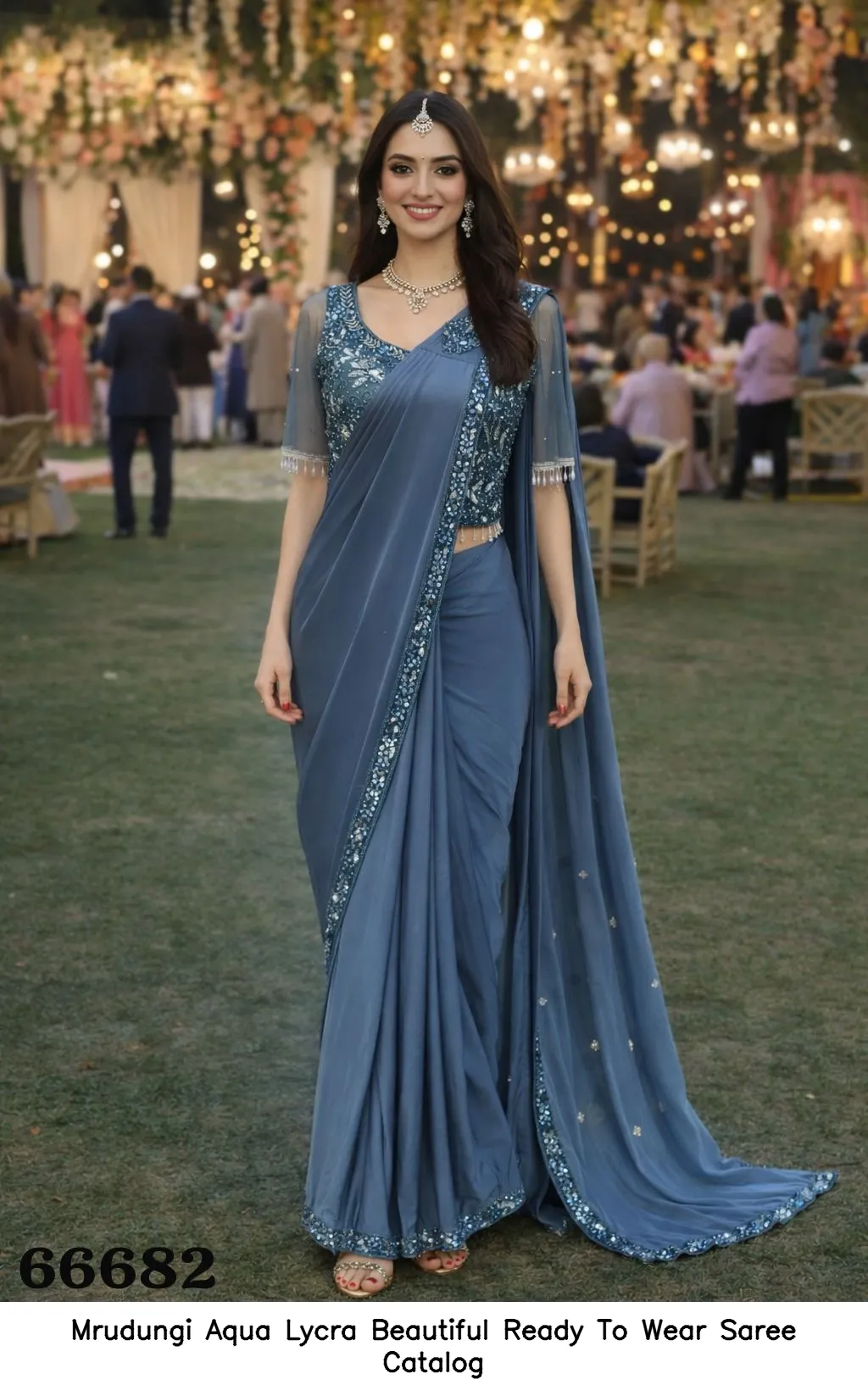 Mrudungi Aqua Lycra Beautiful Ready To Wear Saree Catalog — Wholesale Sarees, MPA wholesale from Surat — Photo 8