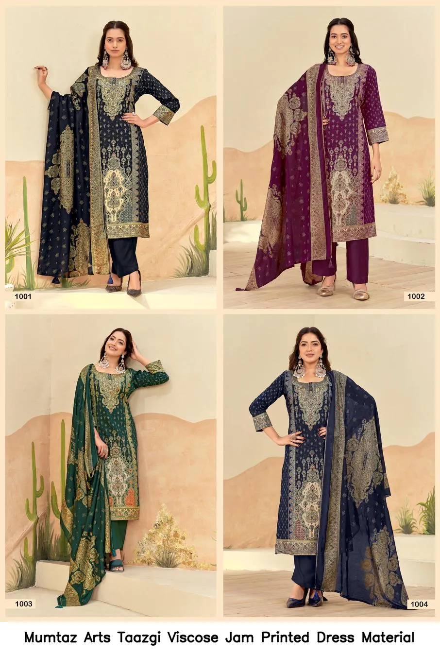 Mumtaz Arts Taazgi Viscose Jam Printed Dress Material — Wholesale Dress Material, Mumtaz Arts wholesale from Surat - Gallery Image 2