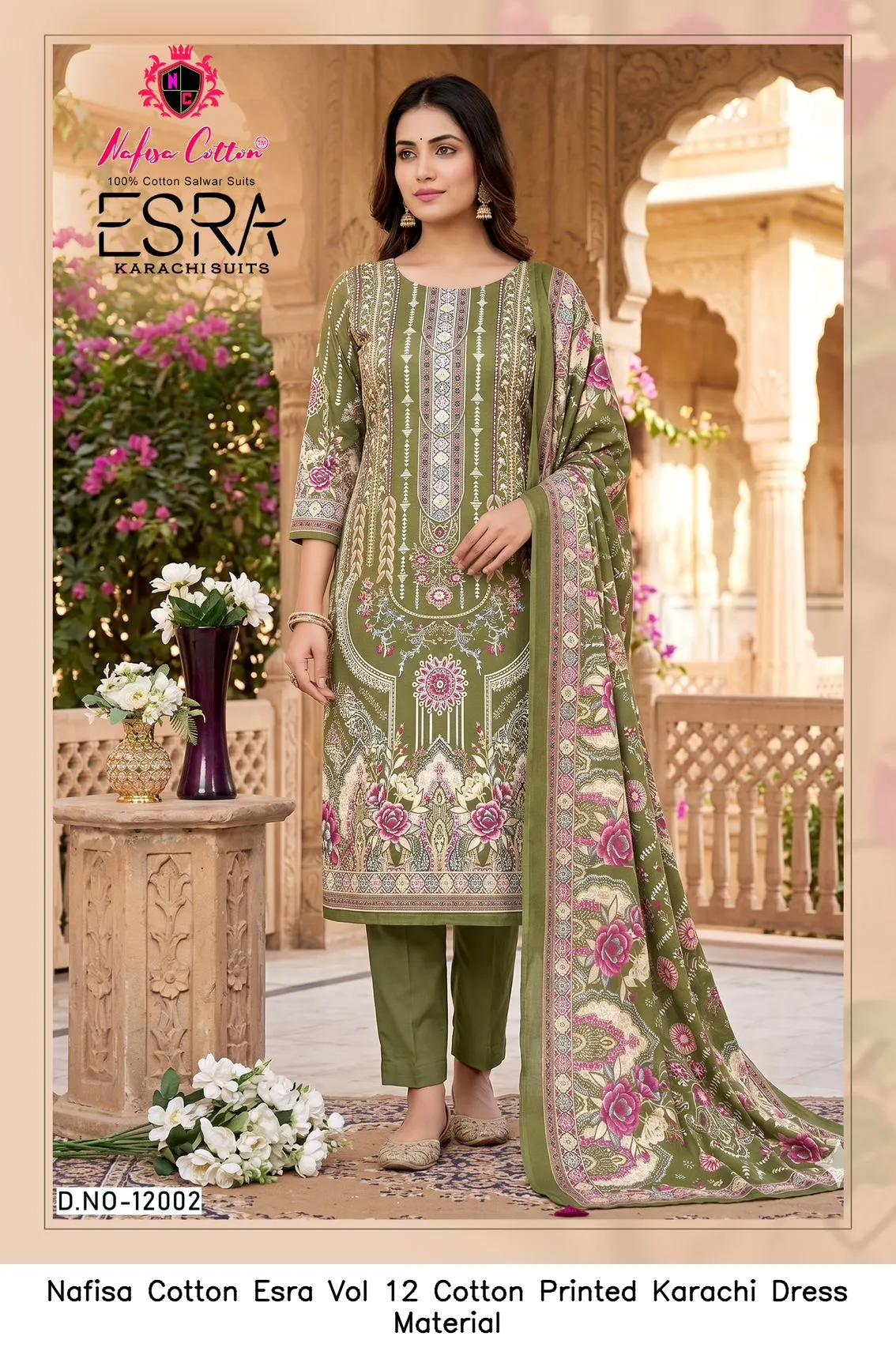 Nafisa Cotton Esra Vol 12 Cotton Printed Karachi Dress Material — Wholesale Readymade Pakistani Suits, Nafisa wholesale from Surat — Photo 10