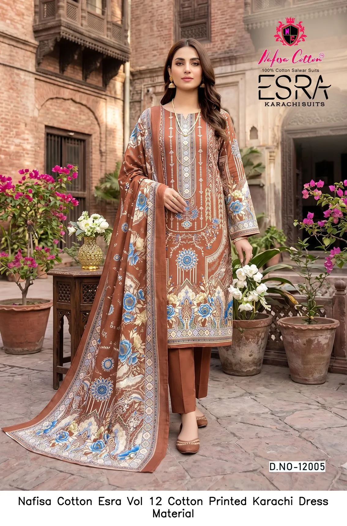 Nafisa Cotton Esra Vol 12 Cotton Printed Karachi Dress Material — Wholesale Readymade Pakistani Suits, Nafisa wholesale from Surat — Photo 2