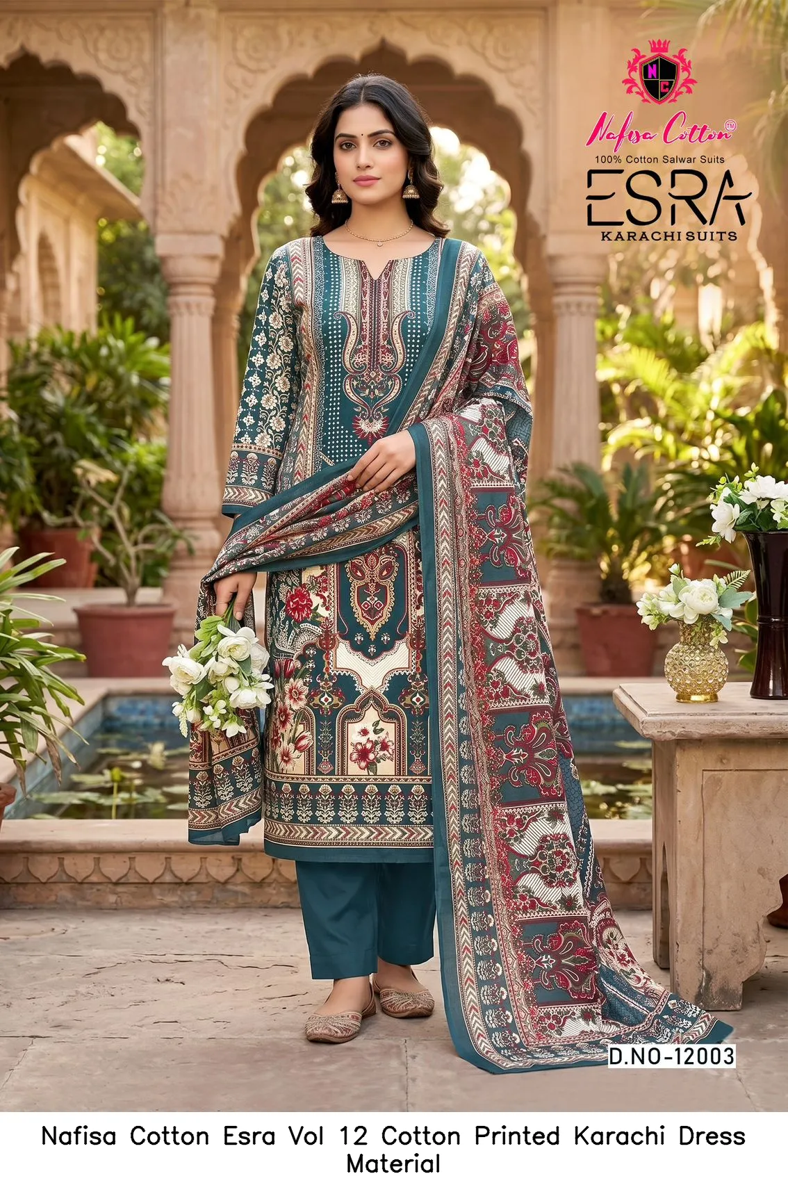 Nafisa Cotton Esra Vol 12 Cotton Printed Karachi Dress Material — Wholesale Readymade Pakistani Suits, Nafisa wholesale from Surat — Photo 3