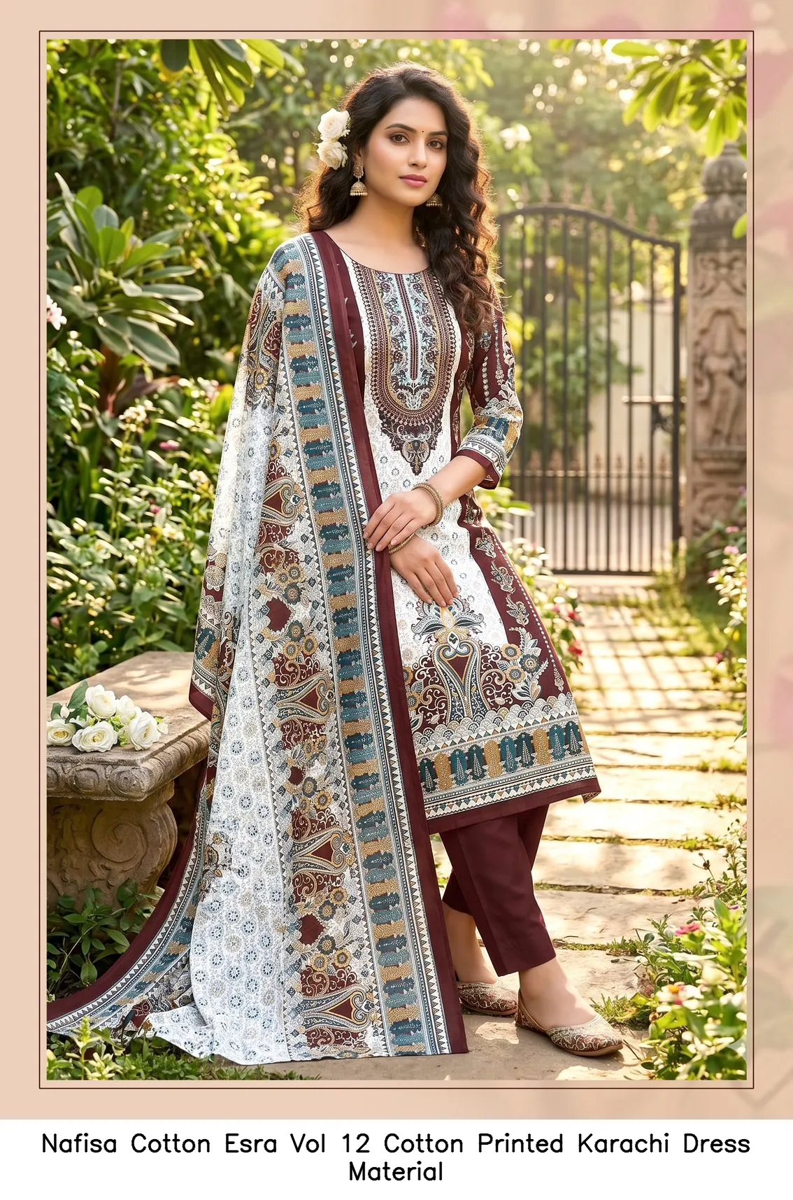 Nafisa Cotton Esra Vol 12 Cotton Printed Karachi Dress Material — Wholesale Readymade Pakistani Suits, Nafisa wholesale from Surat — Photo 5