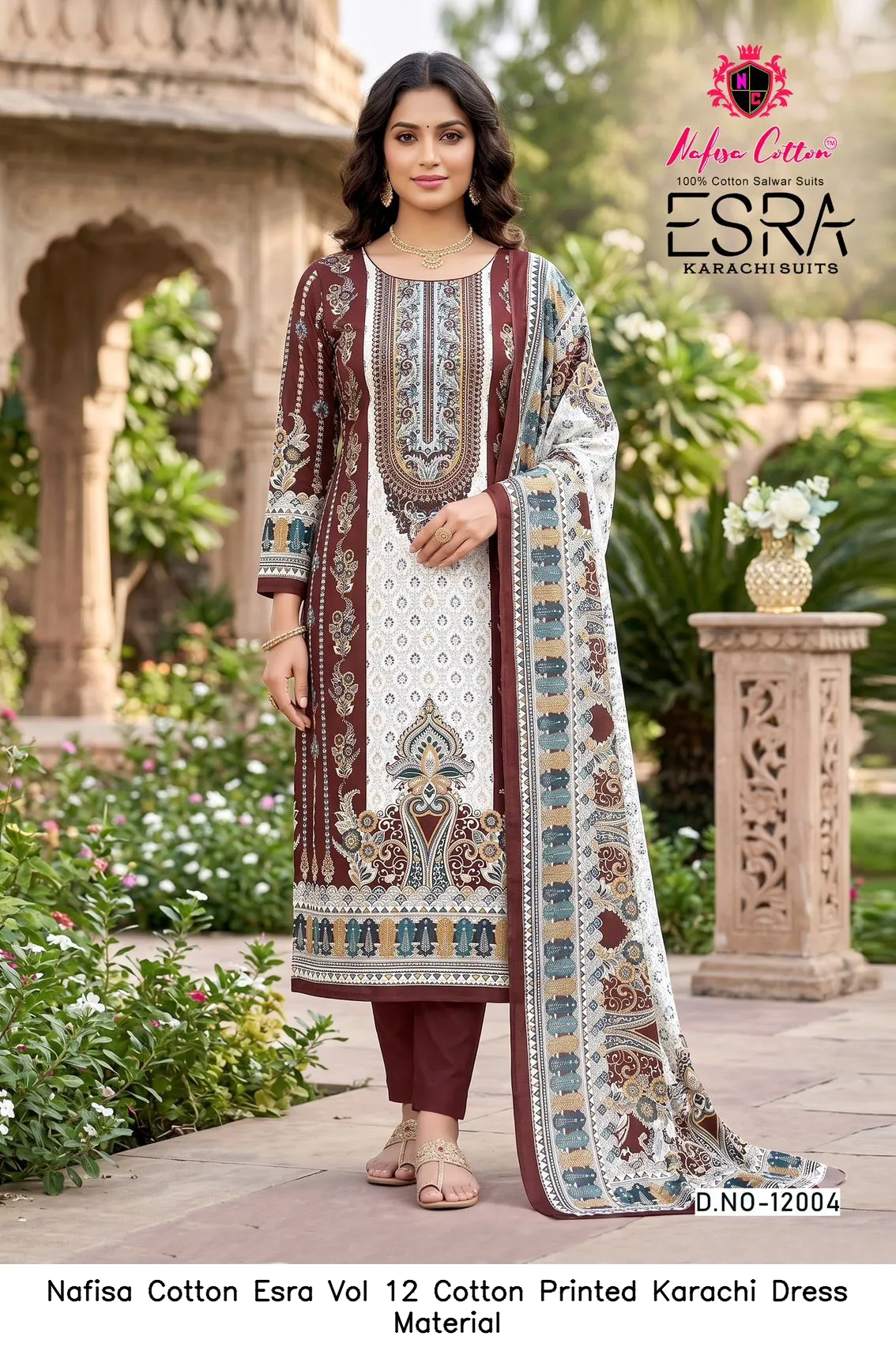 Nafisa Cotton Esra Vol 12 Cotton Printed Karachi Dress Material — Wholesale Readymade Pakistani Suits, Nafisa wholesale from Surat — Photo 7