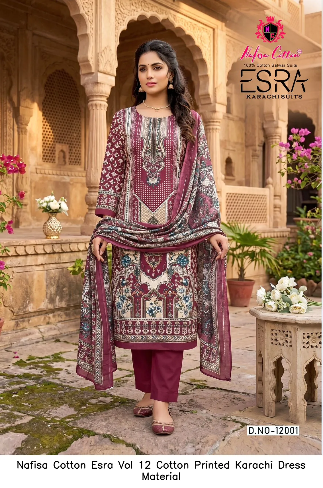 Nafisa Cotton Esra Vol 12 Cotton Printed Karachi Dress Material — Wholesale Readymade Pakistani Suits, Nafisa wholesale from Surat — Photo 8