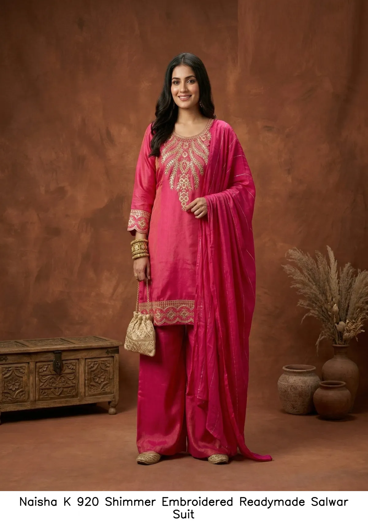 Naisha K 920 Shimmer Embroidered Readymade Salwar Suit — Wholesale Readymade Pakistani Suits, Naisha wholesale from Surat — view 11