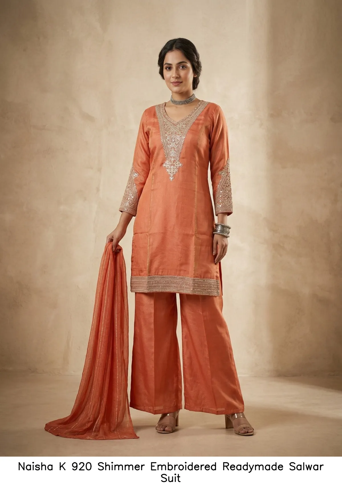 Naisha K 920 Shimmer Embroidered Readymade Salwar Suit — Wholesale Readymade Pakistani Suits, Naisha wholesale from Surat - Gallery Image 7