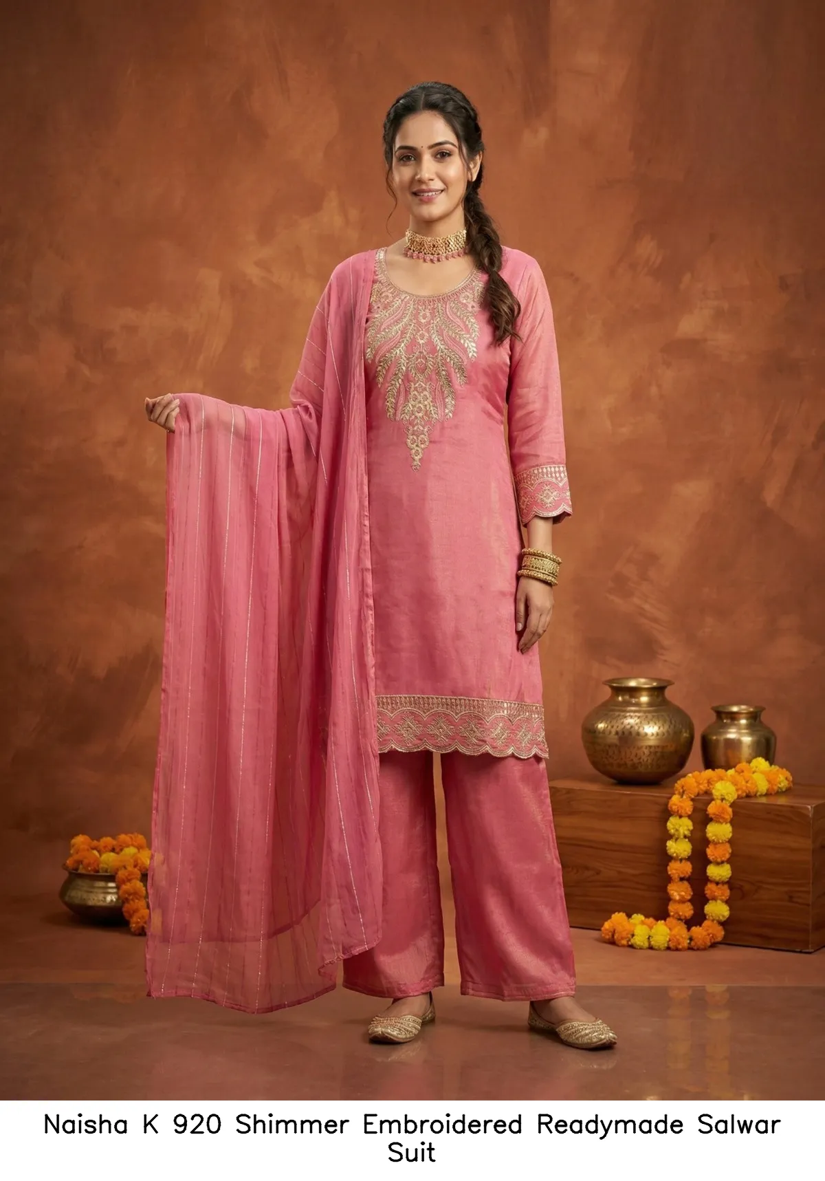 Naisha K 920 Shimmer Embroidered Readymade Salwar Suit — Wholesale Readymade Pakistani Suits, Naisha wholesale from Surat - Gallery Image 9