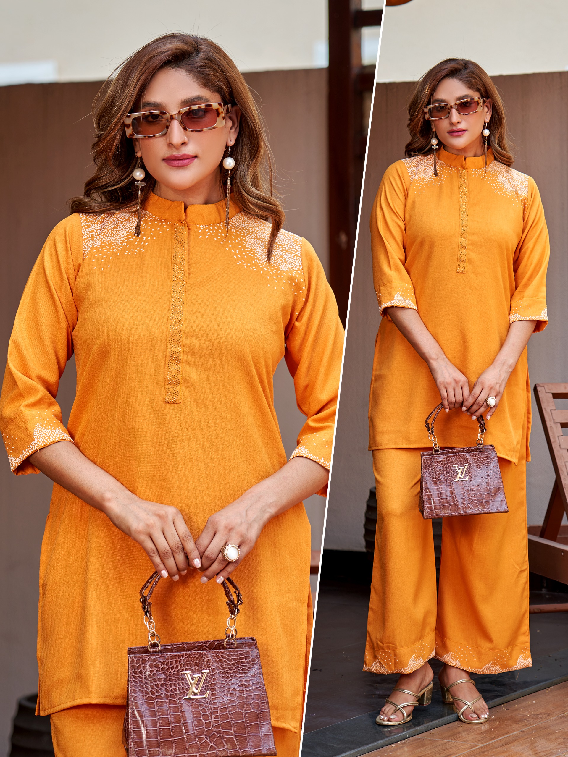 Naisha K 926 Viscose Fancy Co Ord Set — Wholesale Cotton Kurti Pant Set, Naisha wholesale from Surat — view 9
