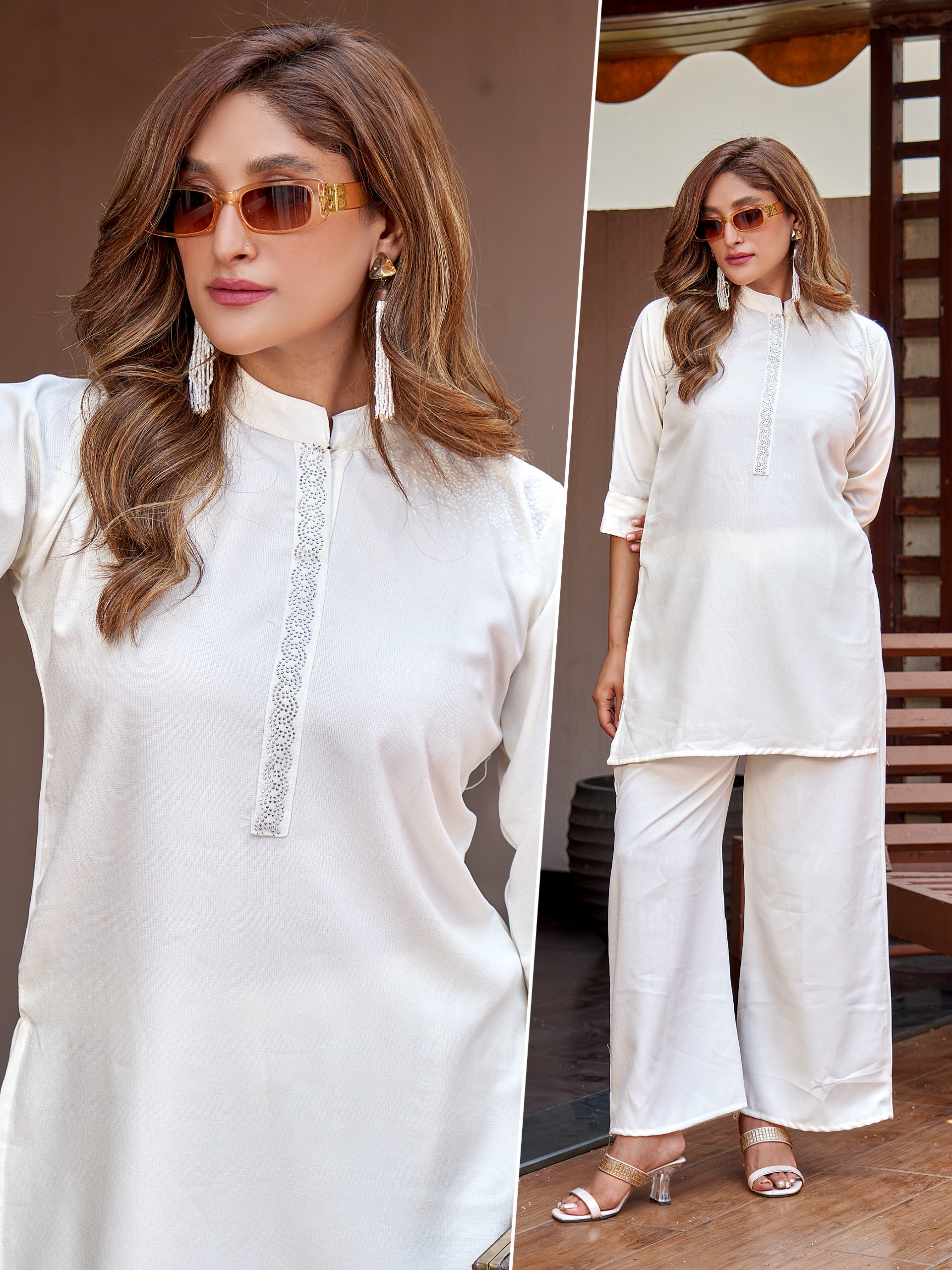 Naisha K 926 Viscose Fancy Co Ord Set — Wholesale Cotton Kurti Pant Set, Naisha wholesale from Surat — view 6
