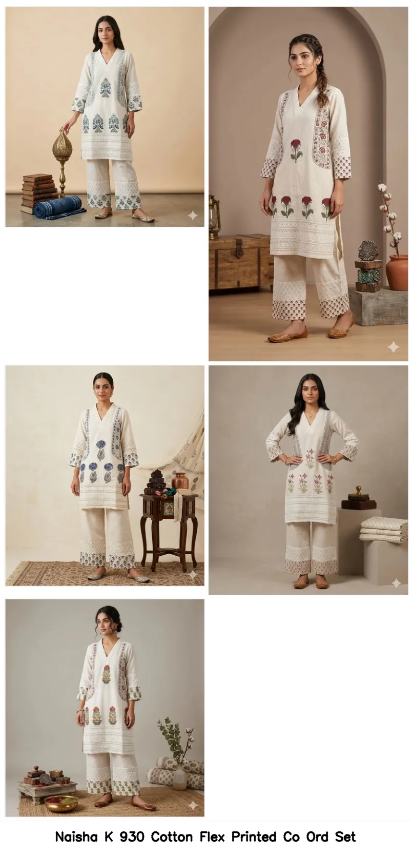 Naisha K 930 Cotton Flex Printed Co Ord Set — Wholesale Cotton Kurti Pant Set, Naisha wholesale from Surat — view 2