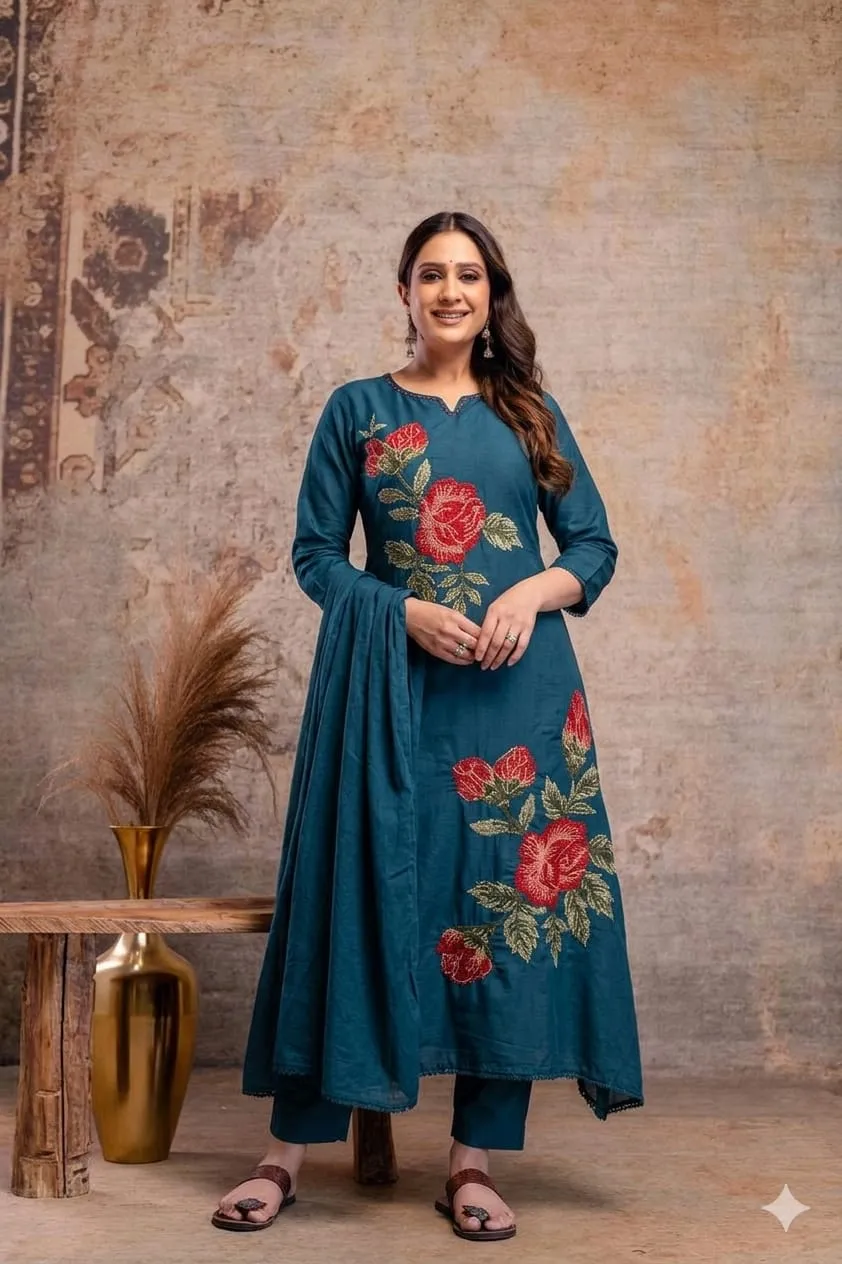 Naisha K 940 Mul Mul Aline Embroidered  Readymdae Salwar Suit