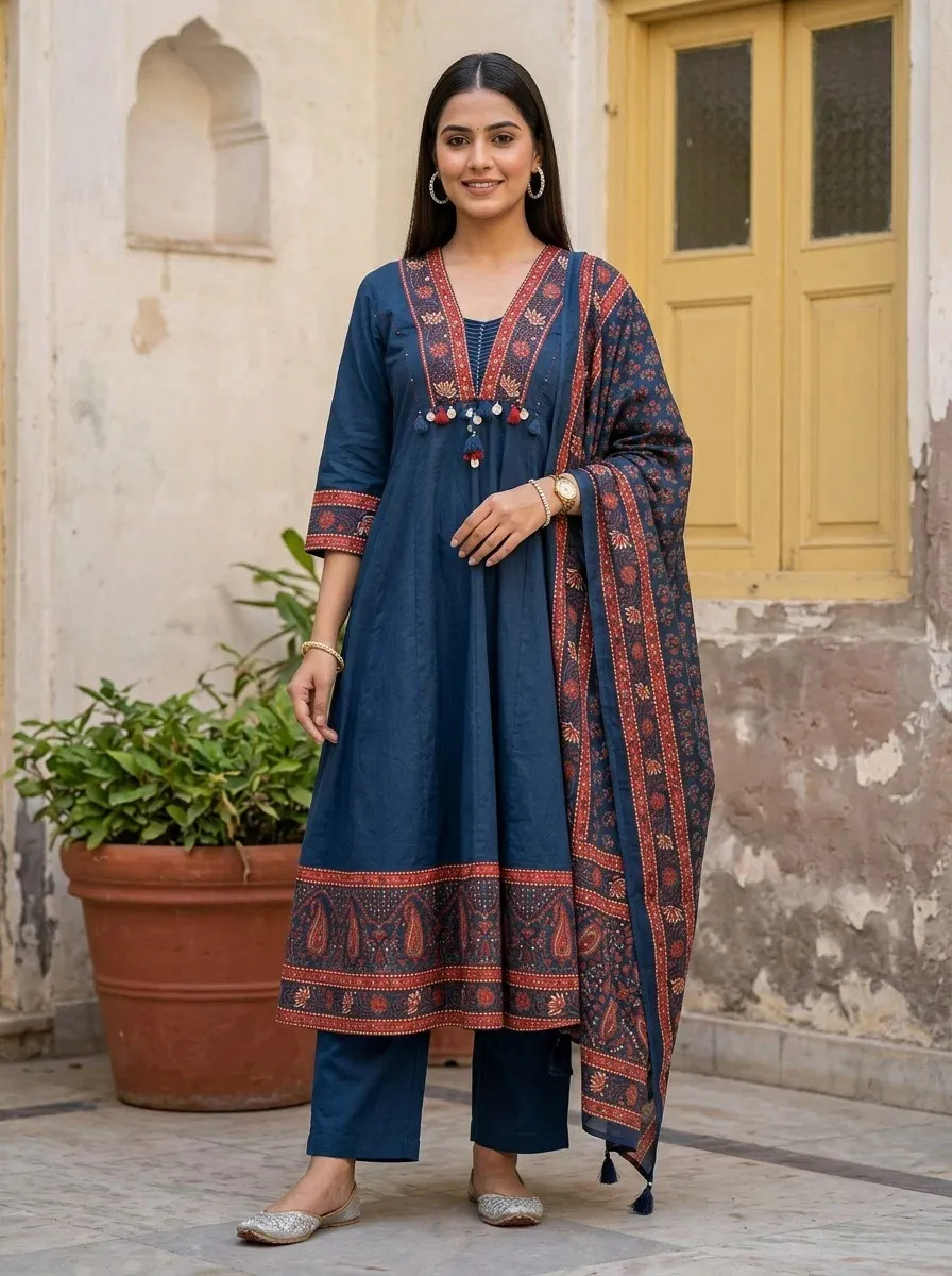 Naisha K 979 Cotton Anarkali Readymade Salwar Suit