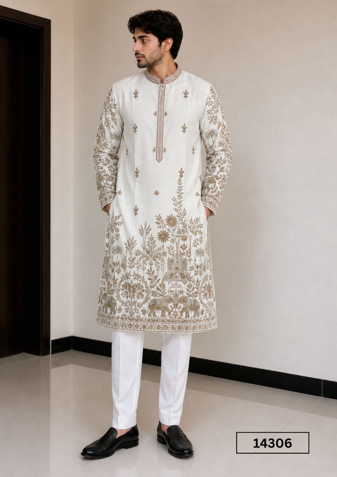 Outluk Vol 143 Linen Satin Embroidered Kurta Pajam Set — Singles, MPA wholesale from Surat — view 8